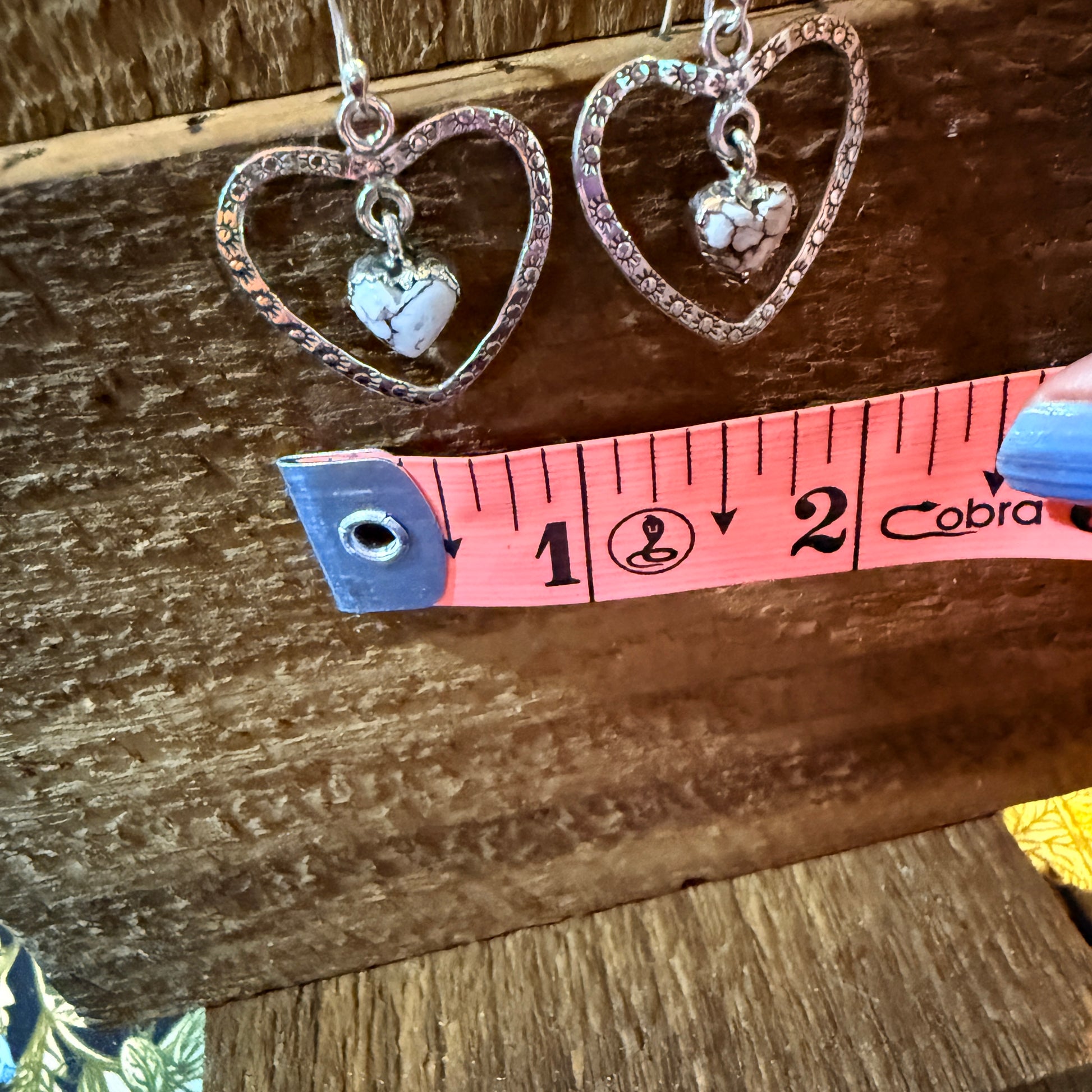 Wild Horse Turquoise Dahlia Heart Wire Drop Earrings, Sterling Silver Wild West Boho