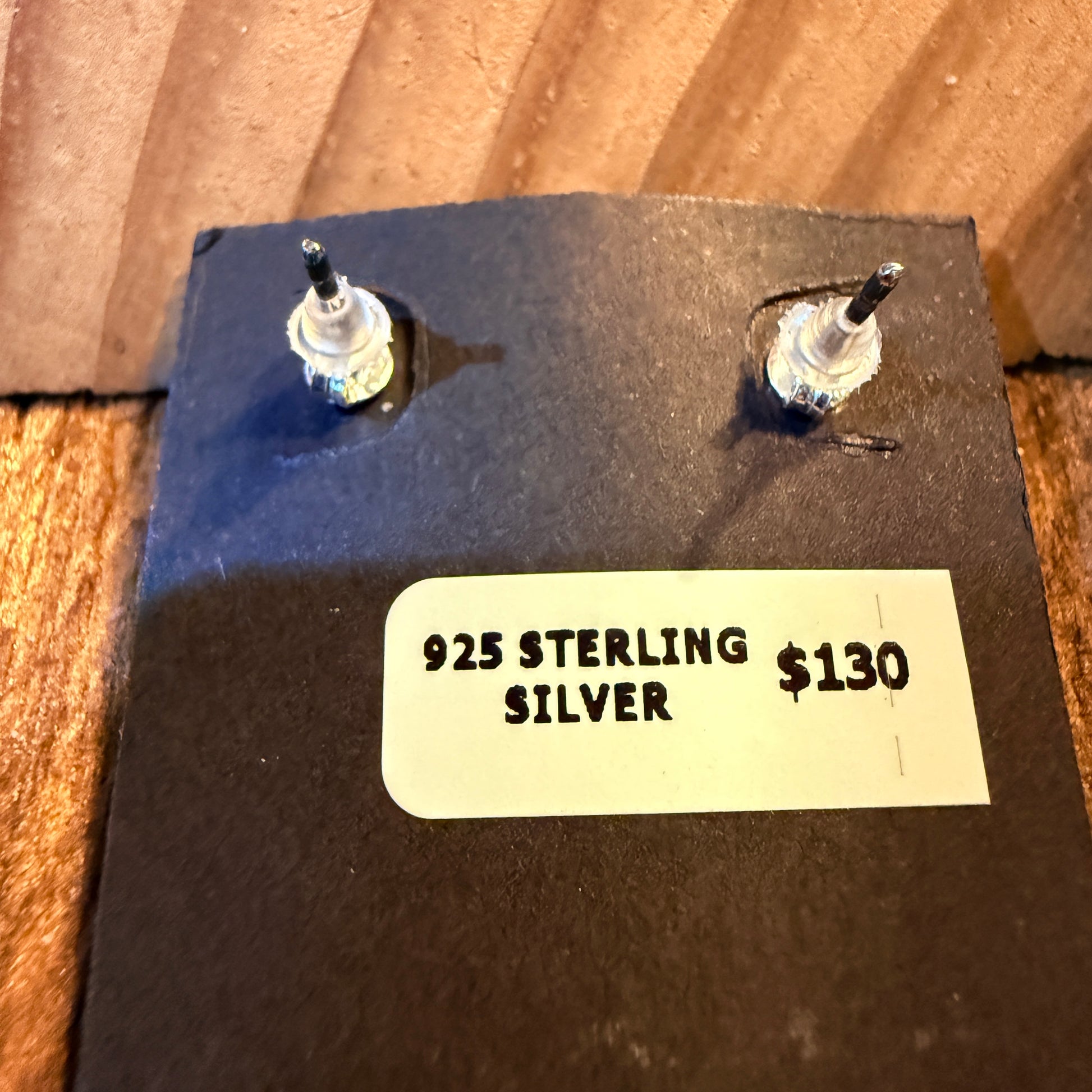 Pink Conch Turquoise Gemstones Stud Earrings in Sterling Silver Wild West Boho