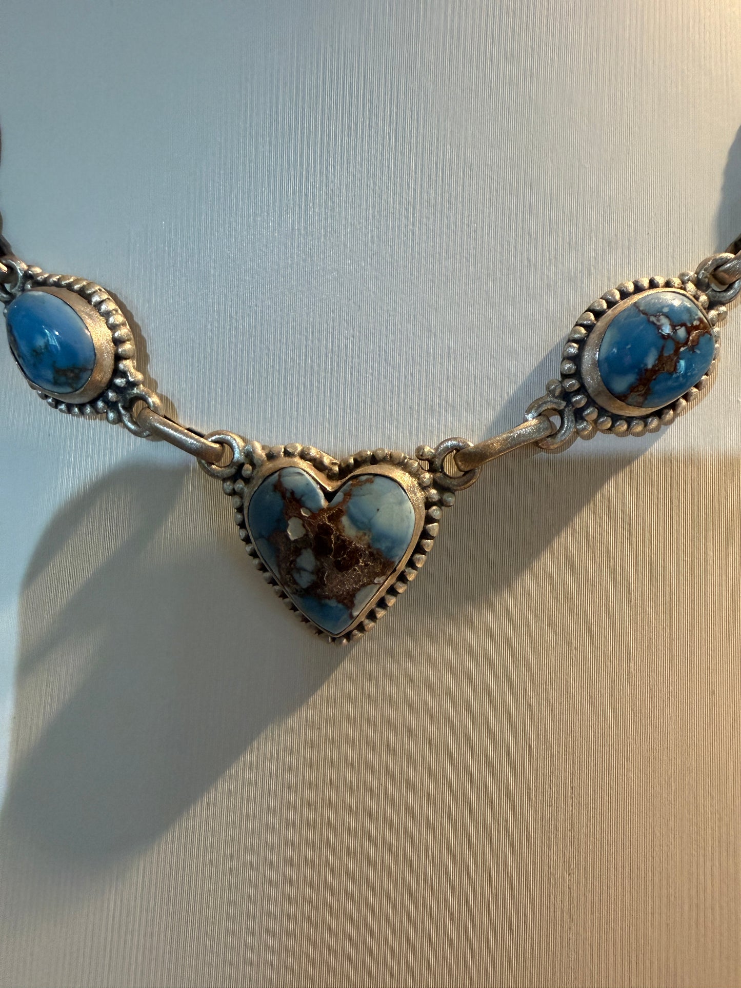 Golden Hills Turquoise Gemstone Choker Necklace in Sterling Silver, 16 Inch Wild West Boho
