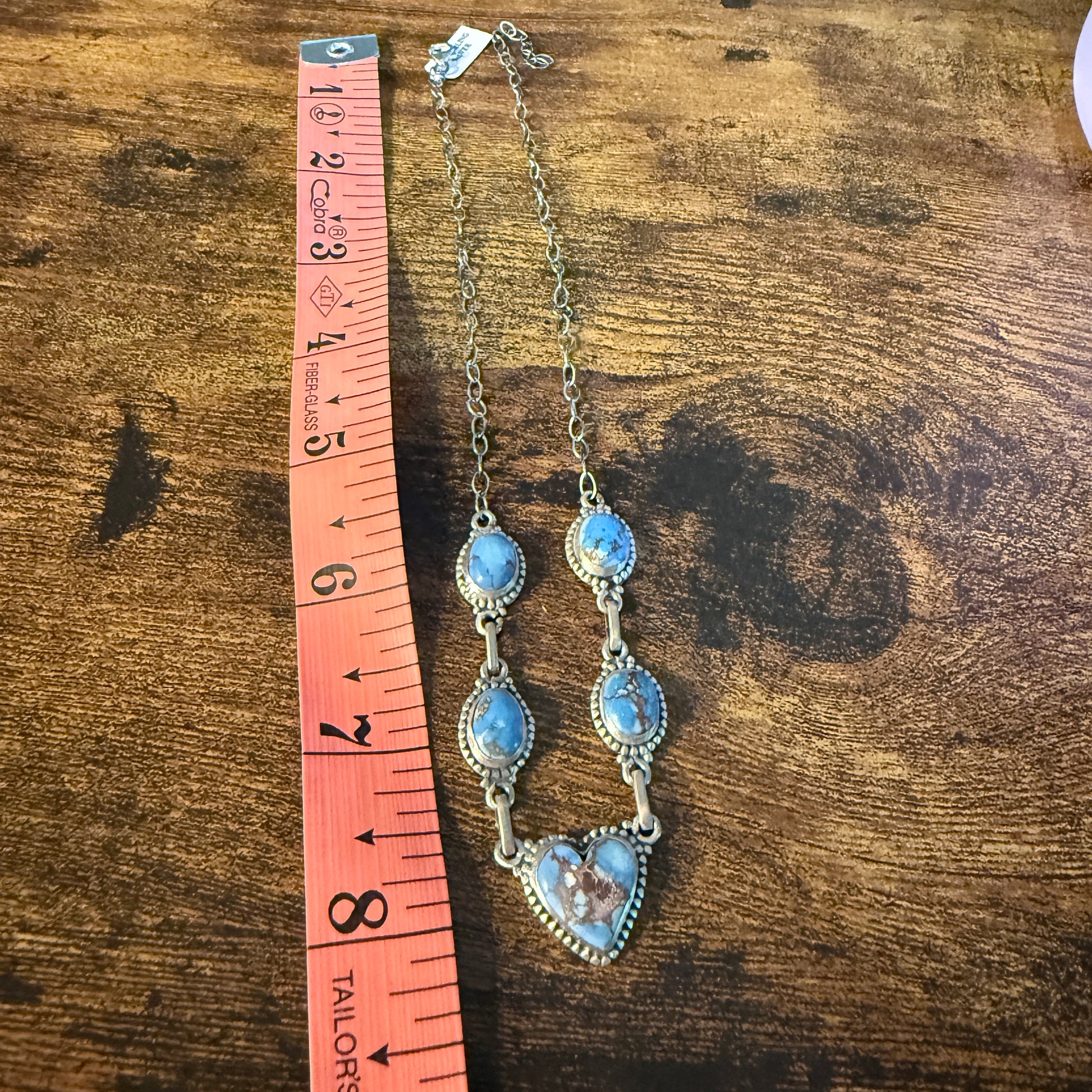 Golden Hills Turquoise Gemstone Choker Necklace in Sterling Silver, 16 Inch Wild West Boho