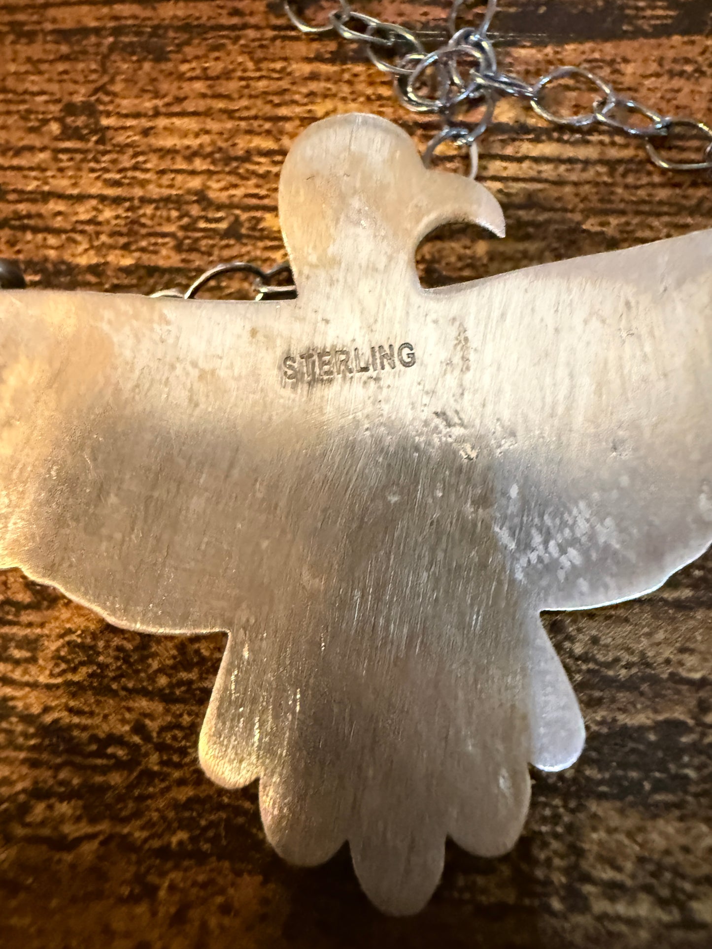Sonoran Gold Thunderbird Necklace in Sterling Silver 18 Inch Rolo Chain Wild West Boho