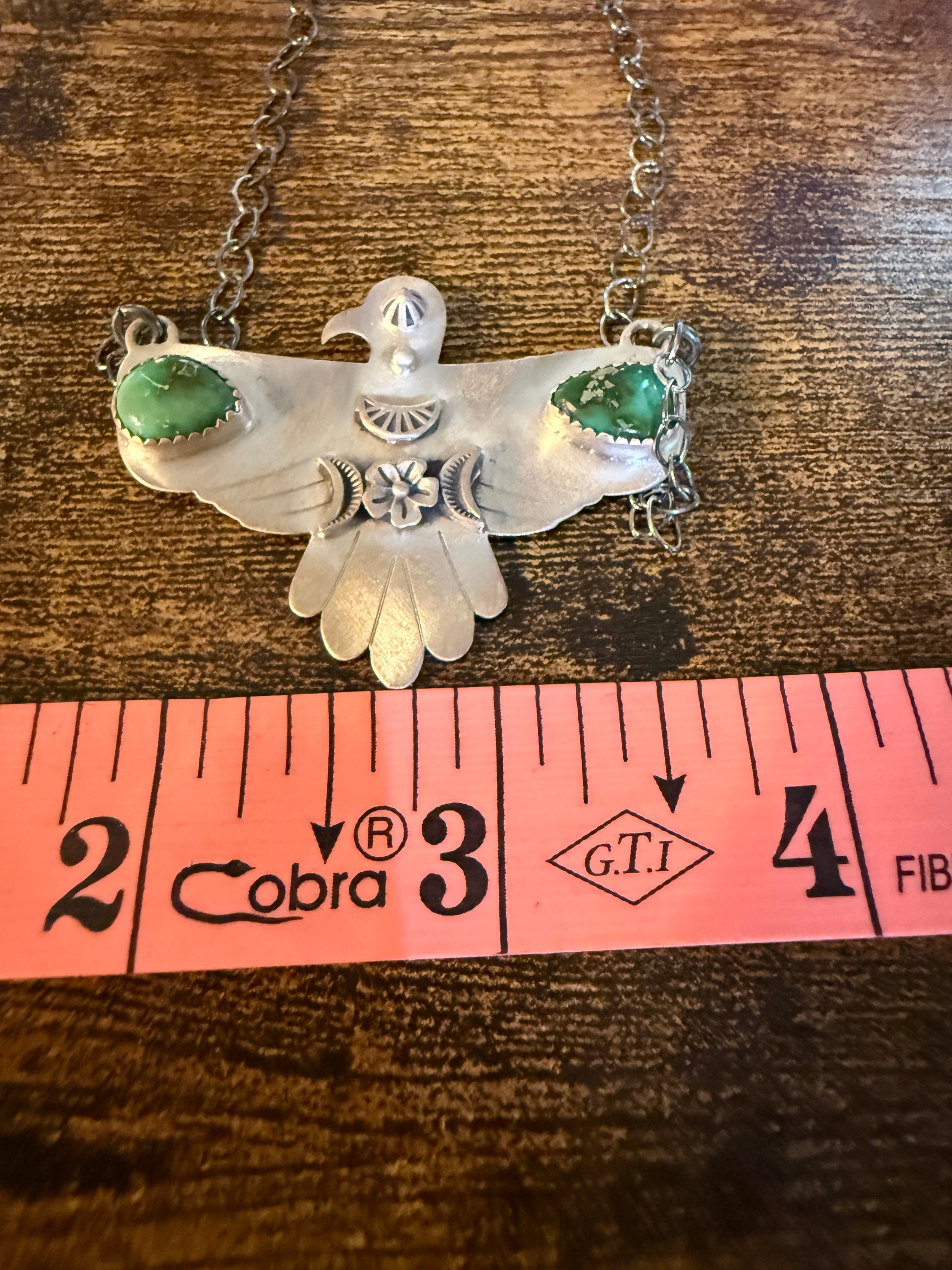 Sonoran Gold Thunderbird Necklace in Sterling Silver 18 Inch Rolo Chain Wild West Boho