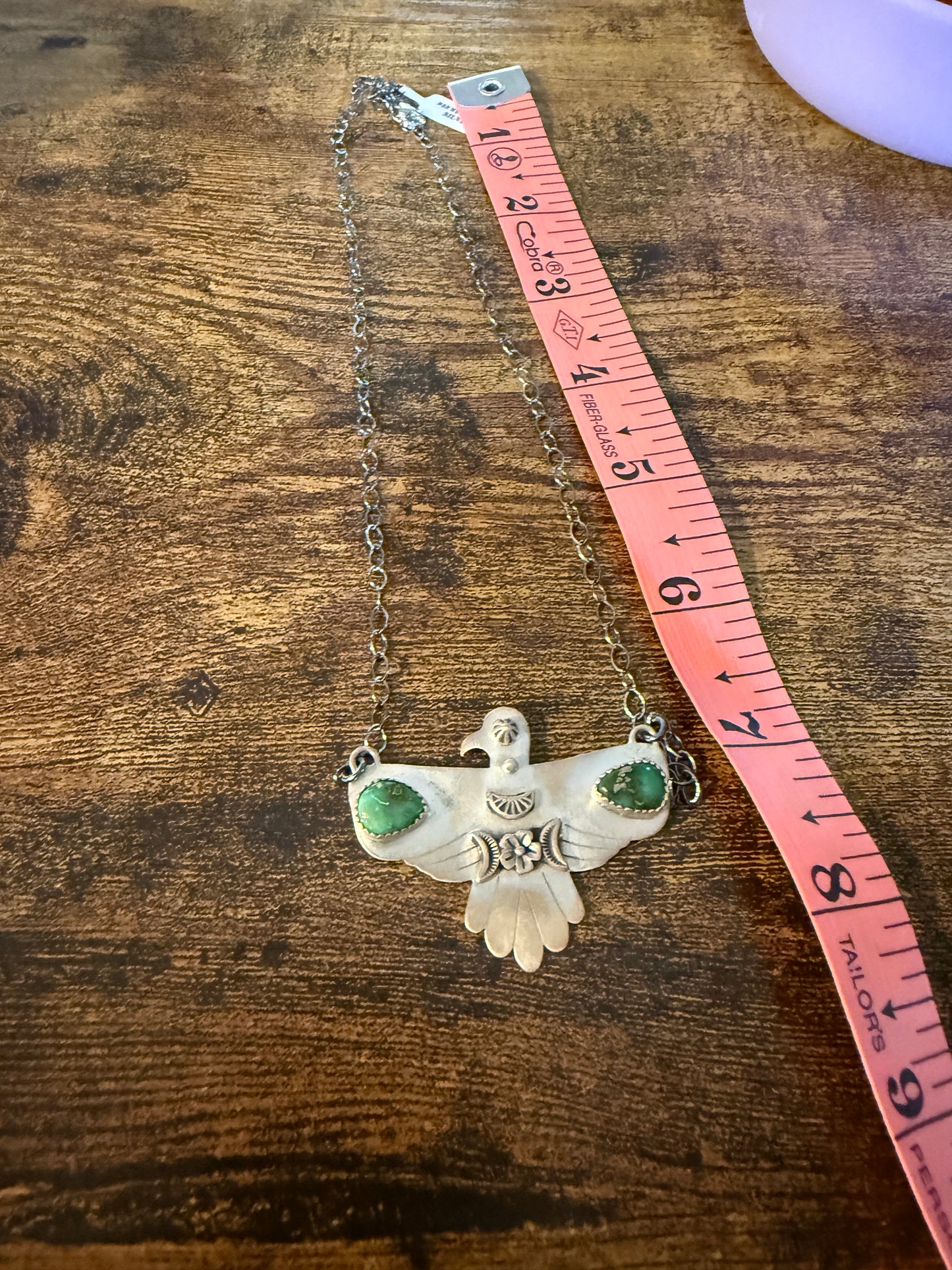 Sonoran Gold Thunderbird Necklace in Sterling Silver 18 Inch Rolo Chain Wild West Boho