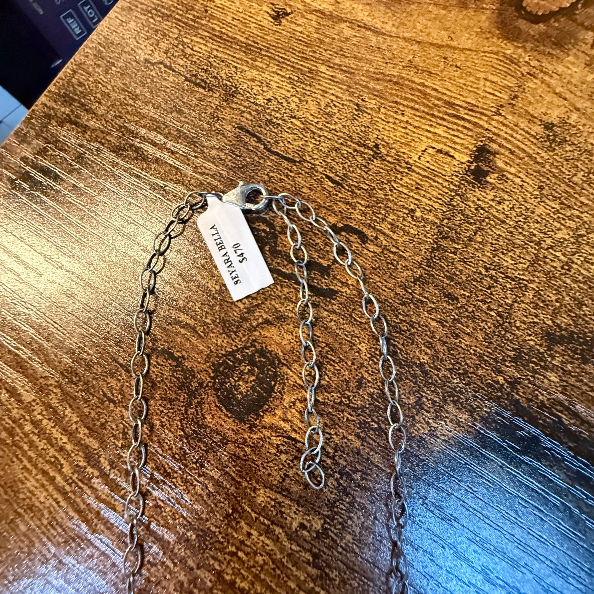 Sara Bella Turquoise Gemstone Pendant Necklace in Sterling Silver, 18 Inch Rolo Chain Wild West Boho