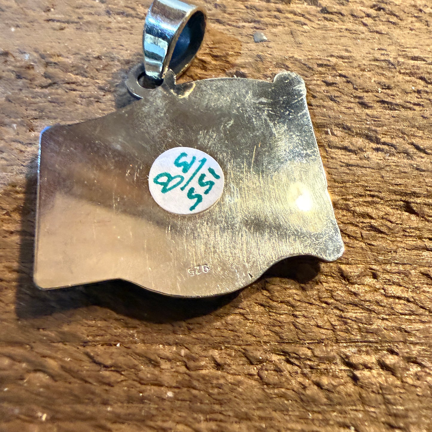 Patriot Freedom Flag Pendant in Kingman Turquoise and Sterling Silver Wild West Boho