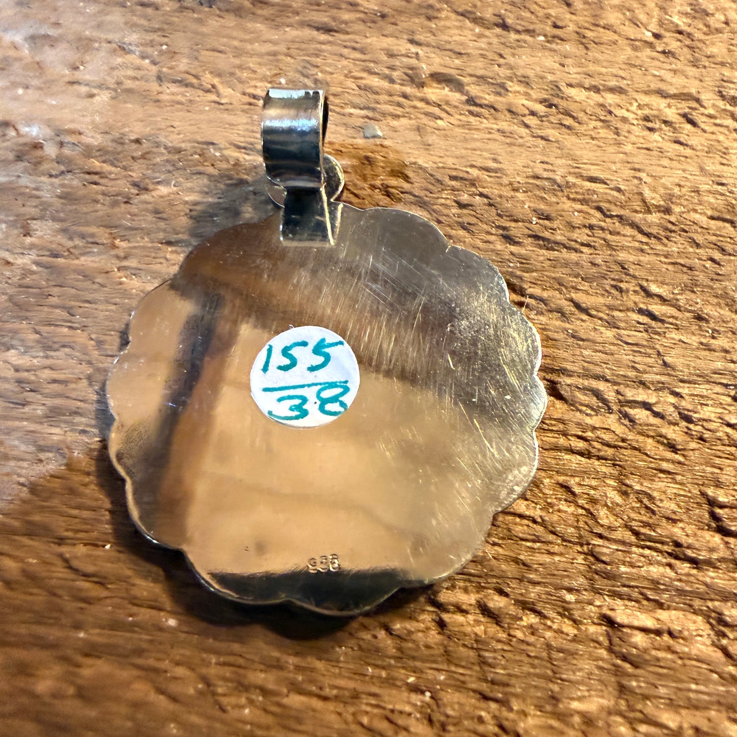 Patriot Freedom Gold Bless America Pendant in Kingman Turquoise and Sterling Silver Wild West Boho