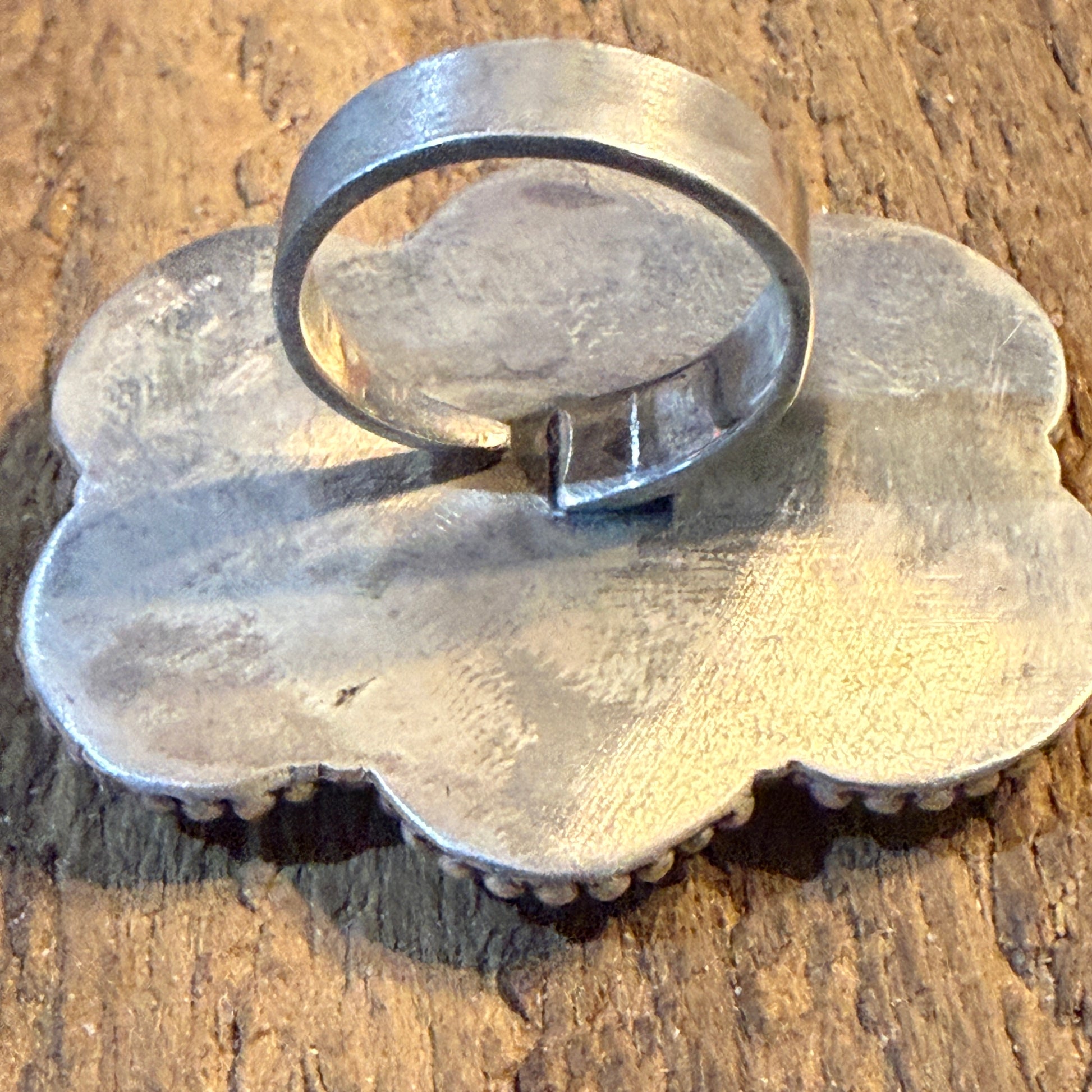 Kingman Turquoise Gemstone Cluster Statement Adjustable Ring, Sterling Silver Wild West Boho