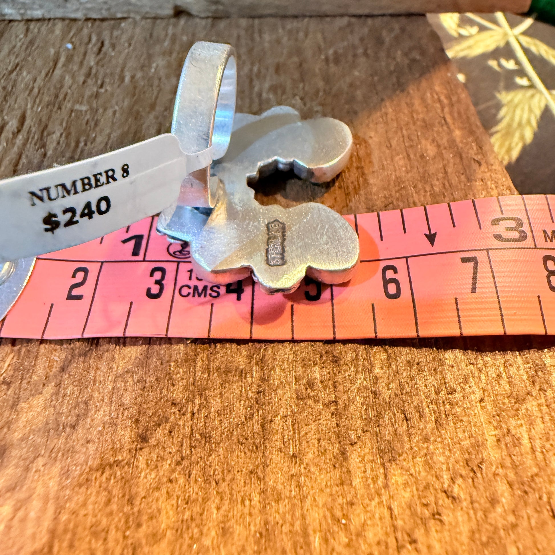 Mine Number 8 Turquoise Gemstones Naja Adjustable Ring, Sterling Silver Wild West Boho