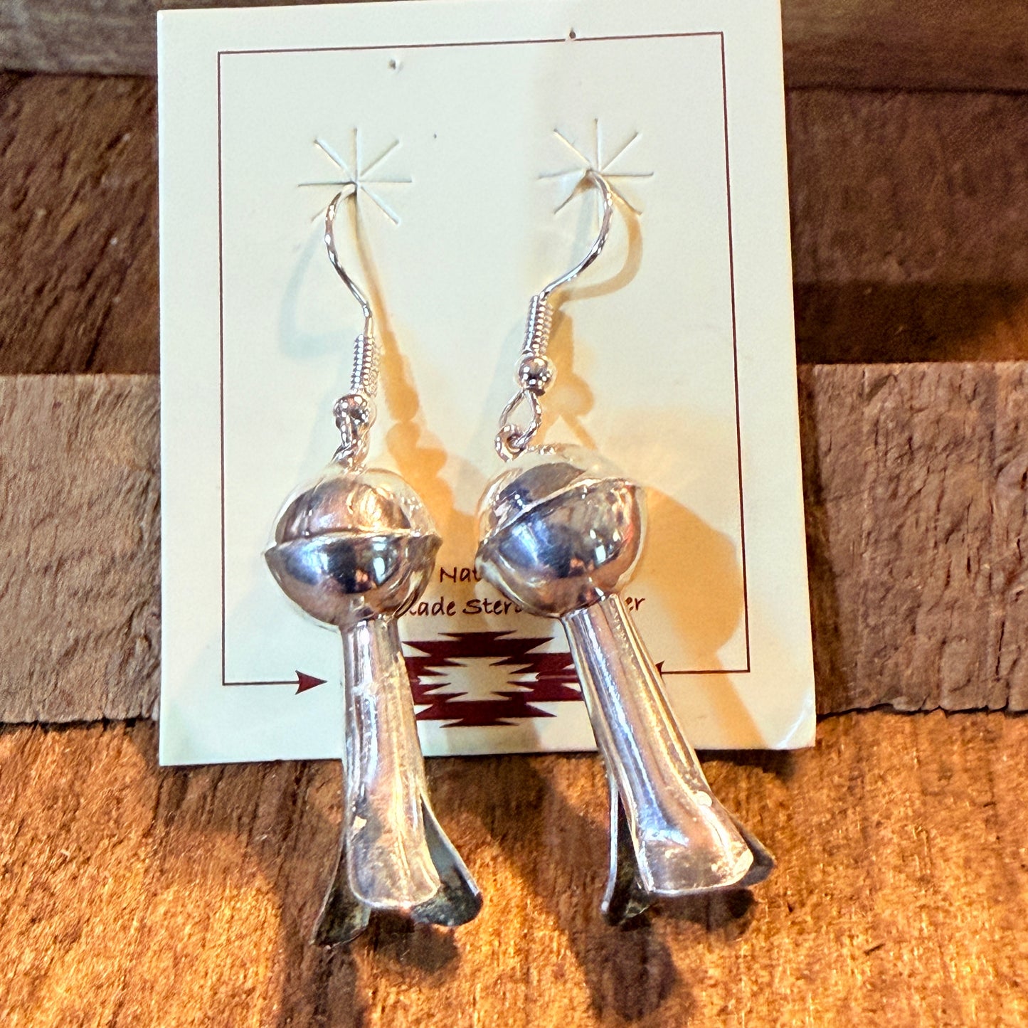 Emily Tsosie Navajo Handmade Sterling Silver Blossom Earrings Wild West Boho