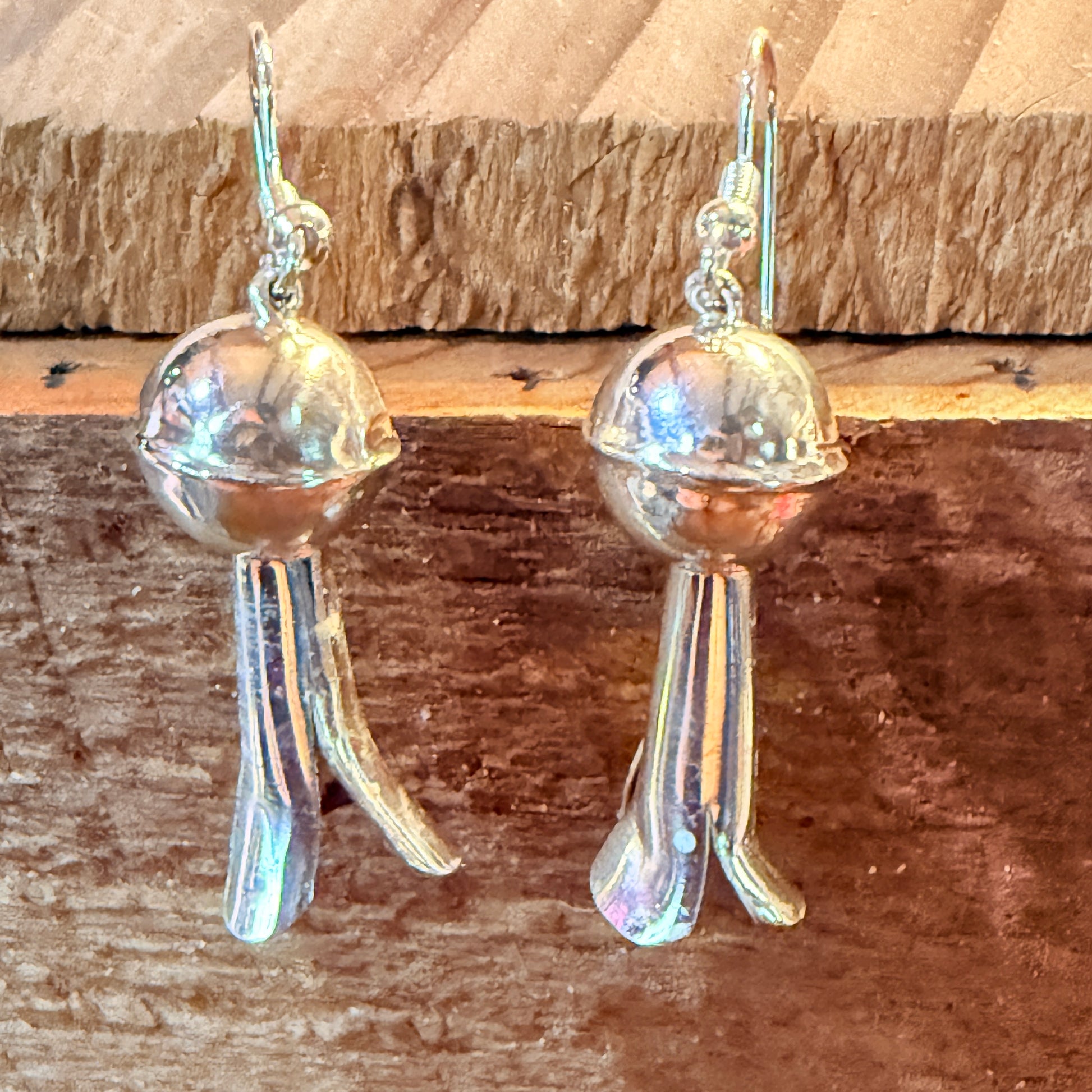 Emily Tsosie Navajo Handmade Sterling Silver Blossom Earrings Wild West Boho