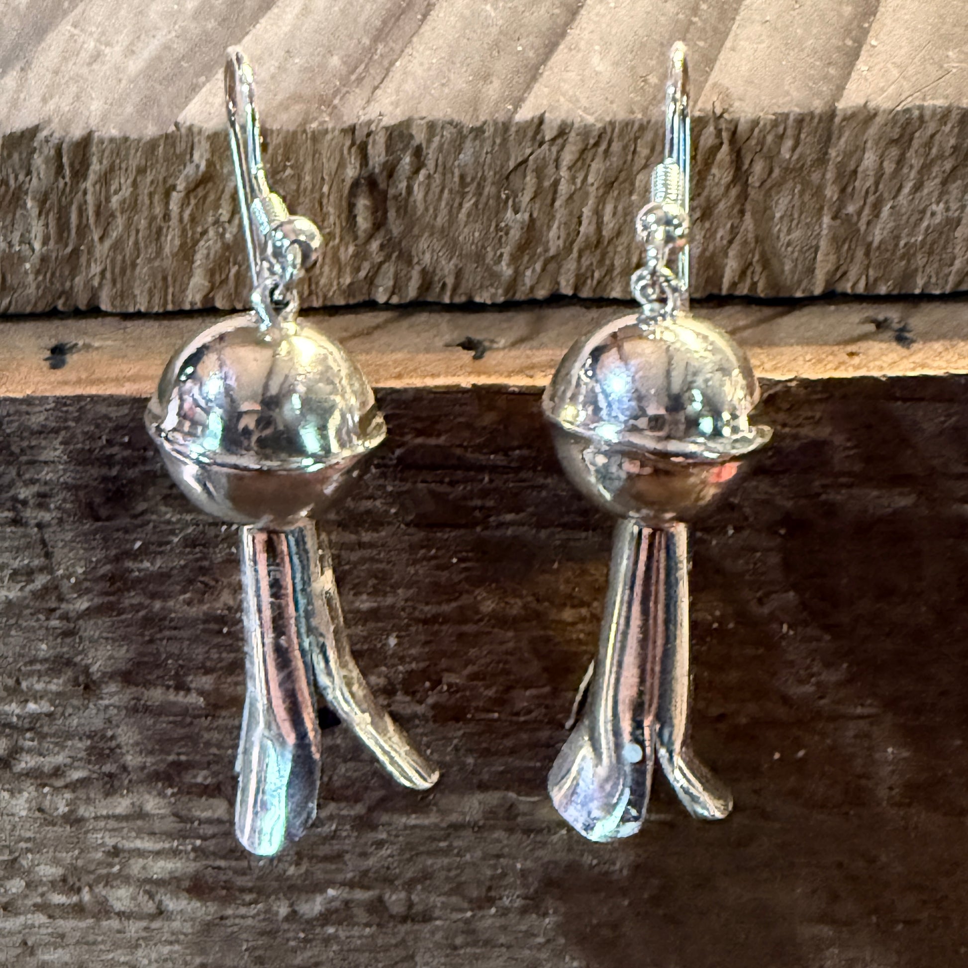 Emily Tsosie Navajo Handmade Sterling Silver Blossom Earrings Wild West Boho