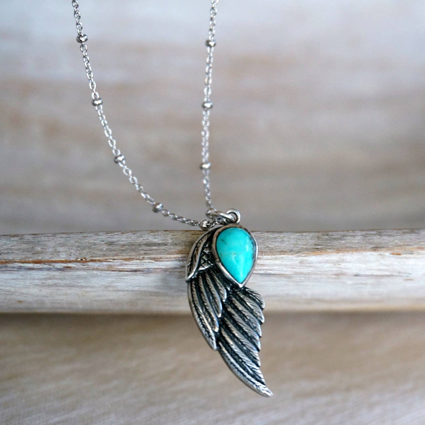 Eagle Turquoise Necklace: Sterling silver 16-18"Eagle Turquoise Necklace: Sterling silver 16-18" - Premium  from Sowell Jewelry - Just $64! Shop now at Silver Elegant