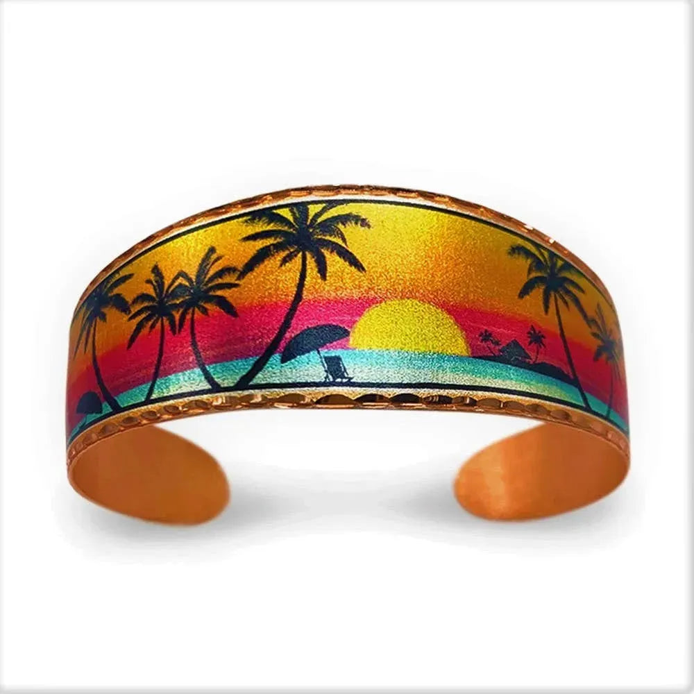 Handmade Boho Tropical Cuff Bracelet, Florida Tropical Palm Wide Cuff Bracelet, Gift BoxHandmade Boho Tropical Cuff Bracelet, Florida Tropical Palm Wide Cuff Bracelet, Gift Box - Premium boho bracelet from COPPER ARTS INC. - Just $32! Shop now at Silver Elegant