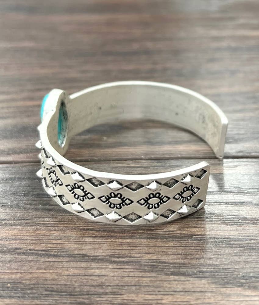 Navajo Turquoise Cuff Bracelet Natural Stone Jewelry