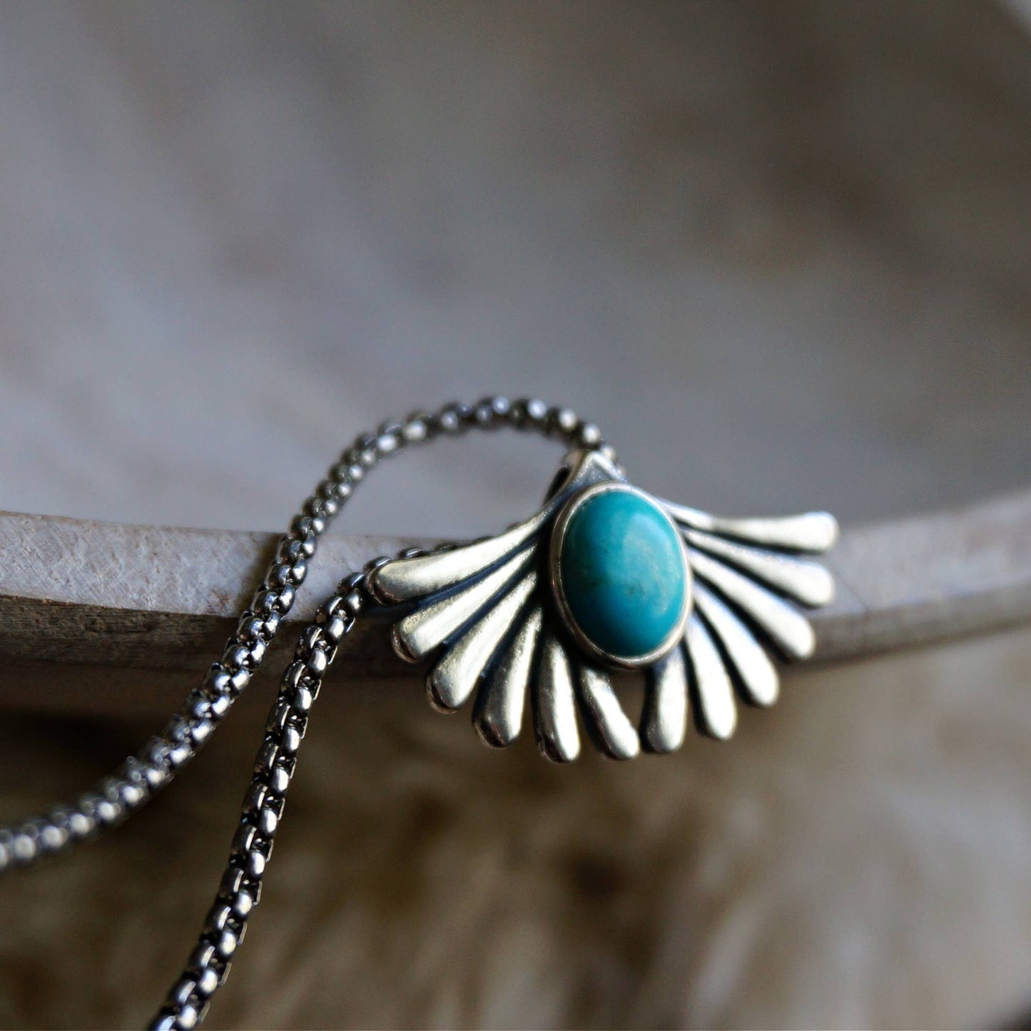 Prayer Turquoise Necklace: Sterling silver 16-18"Prayer Turquoise Necklace: Sterling silver 16-18" - Premium  from Sowell Jewelry - Just $72! Shop now at Silver Elegant