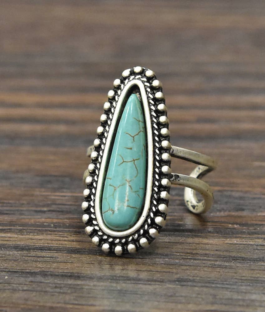Turquoise Adjustable Statement Cuff Ring for Stylish Comfort
