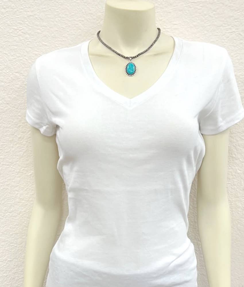 Adjustable Navajo Style Turquoise Bead Necklace 4mm 15 to 20 Inches Pendant