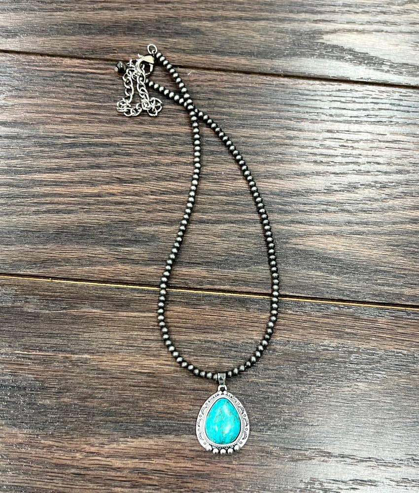 Navajo Turquoise Bead Necklace 4mm Tiny 15 To 20 Inches