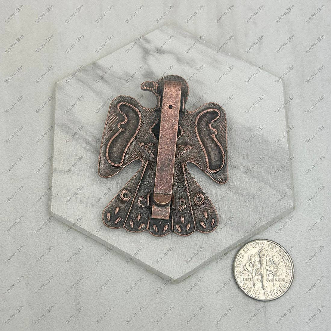 Navajo Style Copper Thunderbird Pendant Or Belt Slide, 2 Inch