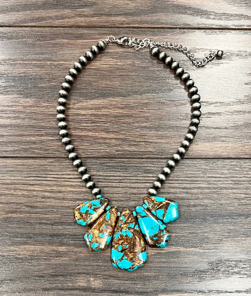 Handmade Navajo Gemstone Necklace 16 Inch With Extender