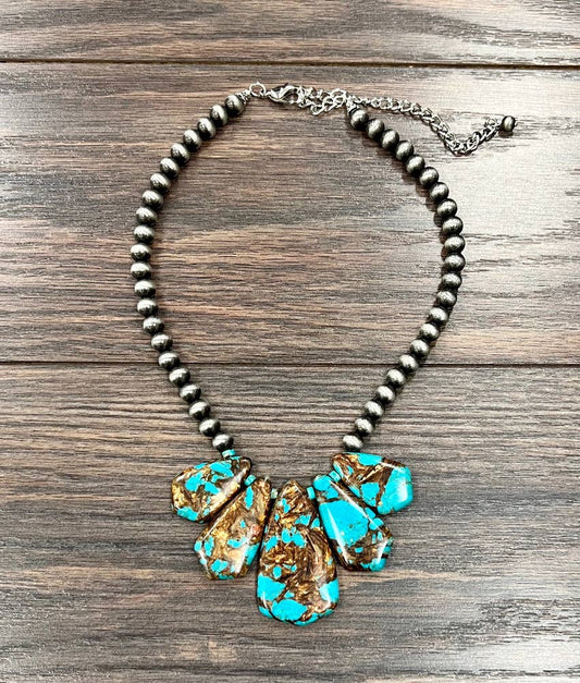 Handmade Navajo Gemstone Necklace 16 Inch With Extender