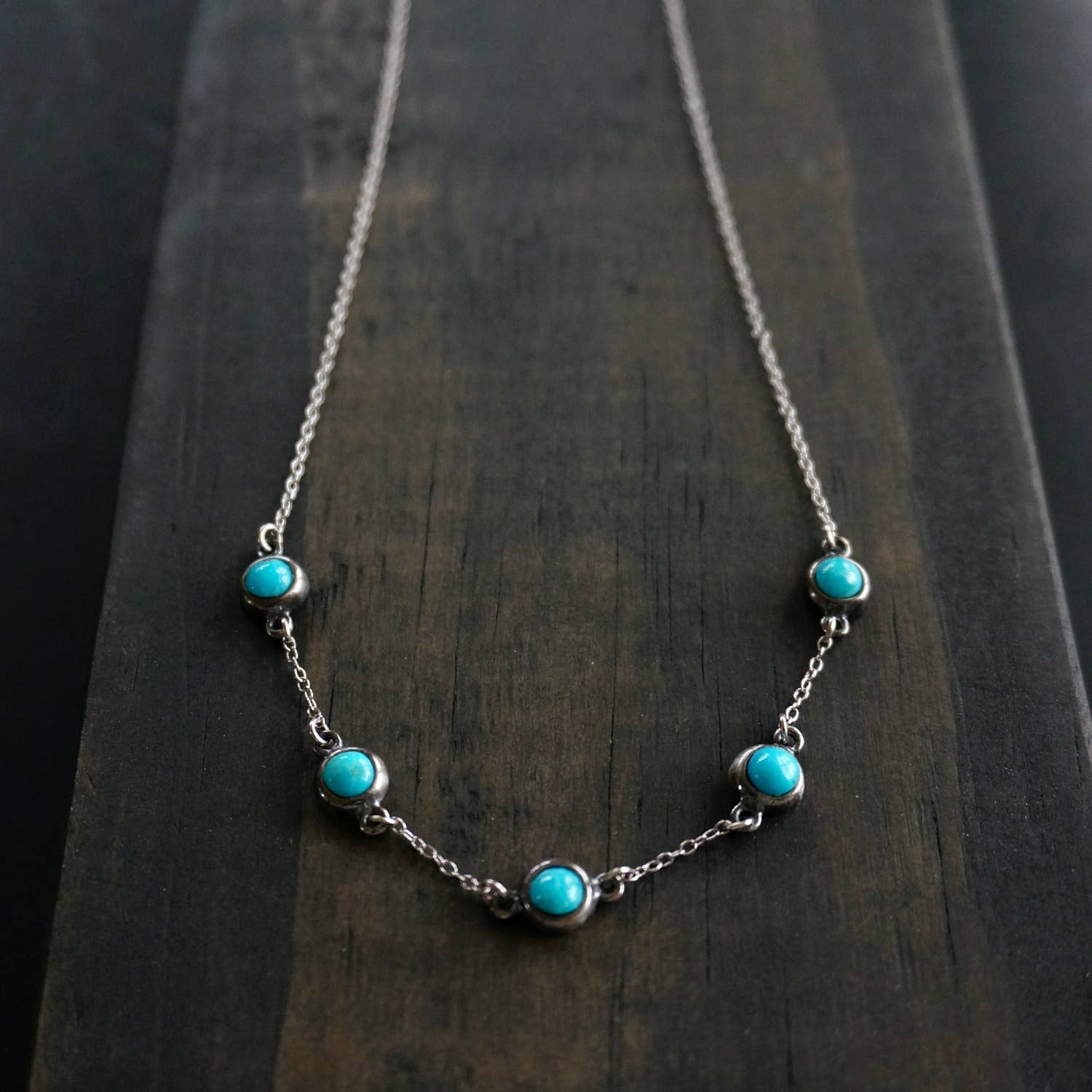 Native American Five Stone Turquoise Choker Necklace, Genuine Sterling Silver & Turquoise Stone, Gift BoxNative American Five Stone Turquoise Choker Necklace, Genuine Sterling Silver & Turquoise Stone, Gift Box - Premium Pendant Necklace from Silver Elegant - Just $65! Shop now at Silver Elegant