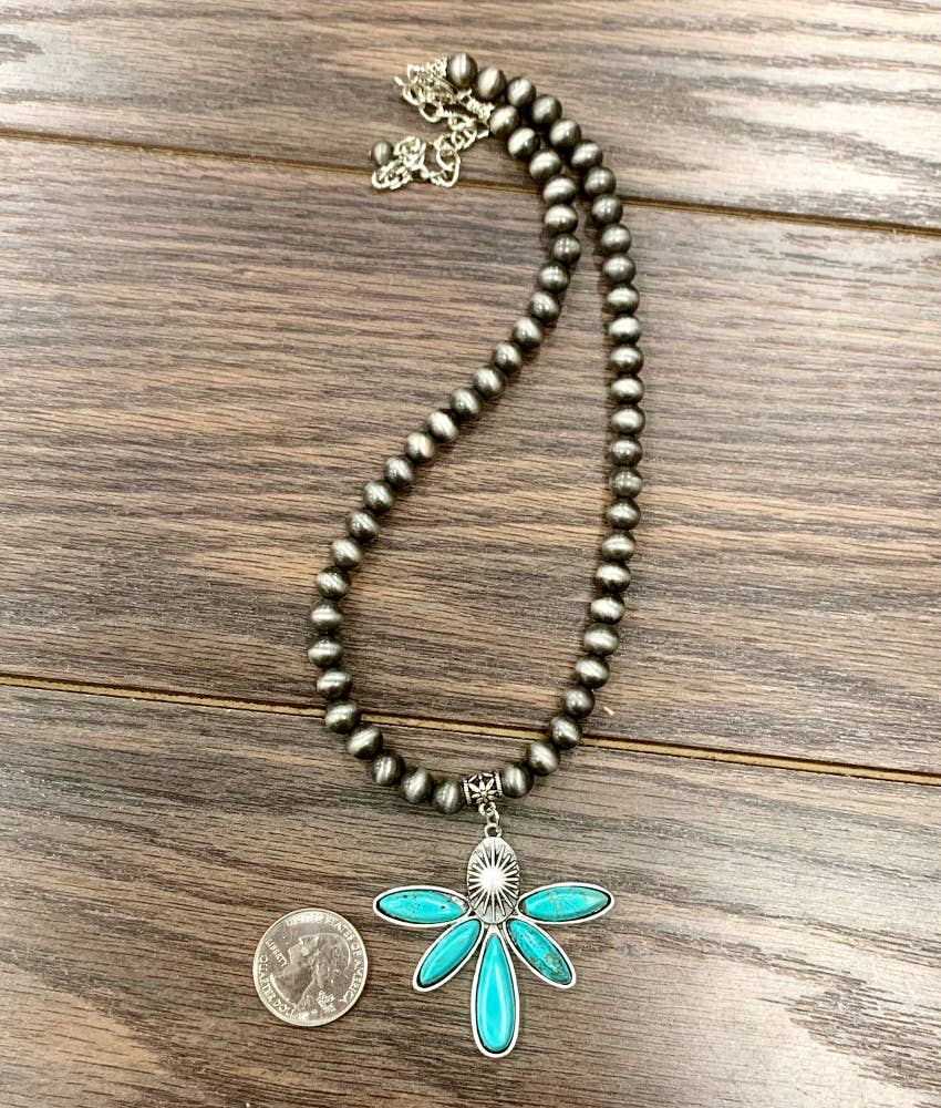 Handmade Navajo Turquoise Necklace 16 Inch Jewelry
