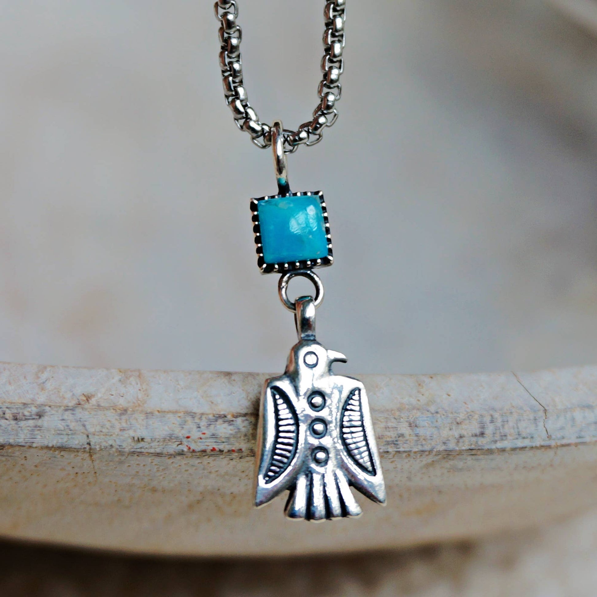 Thunderbird Charm Necklace: Stainless steel 16-18"Thunderbird Charm Necklace: Stainless steel 16-18" - Premium  from Sowell Jewelry - Just $62! Shop now at Silver Elegant