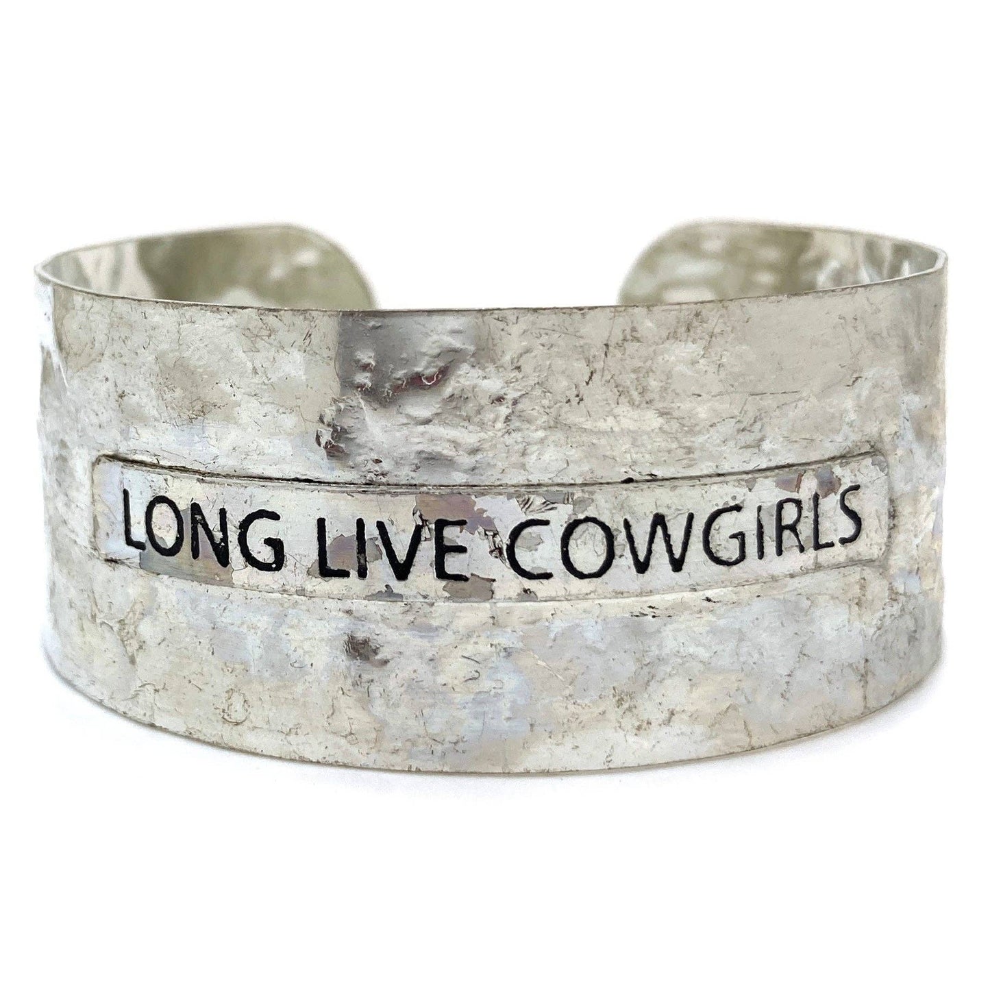 Long Live Cowgirls Western Cuff Bracelet Available In Silver Finish Or Brown Patina With Inscriptions For Adults Only