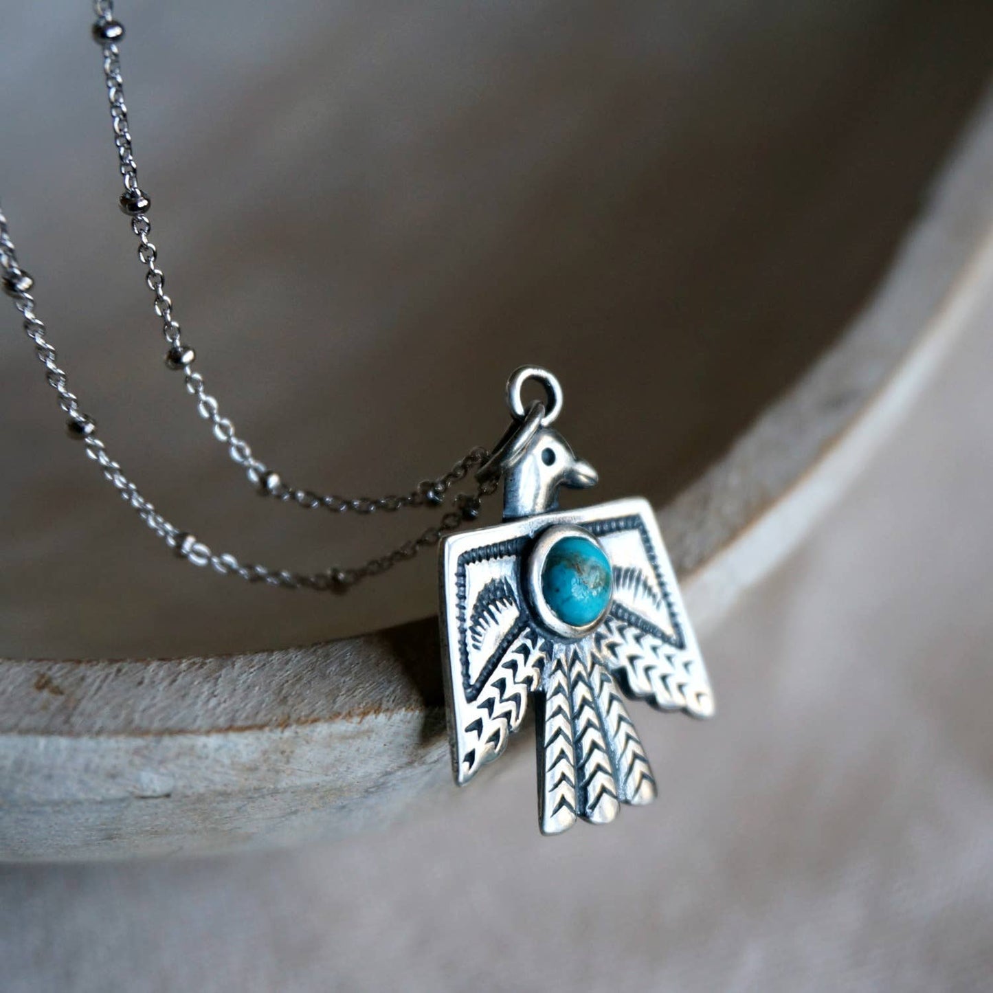 Native American Thunderbird Turquoise Necklace, Genuine Sterling Silver & Turquise Stones, Gift BoxNative American Thunderbird Turquoise Necklace, Genuine Sterling Silver & Turquise Stones, Gift Box - Premium Pendant Necklace from Silver Elegant - Just $79! Shop now at Silver Elegant