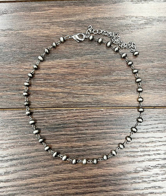 Handmade Navajo Bead Interlocked Necklace 16 to 21 Inches Long 6mm Beads