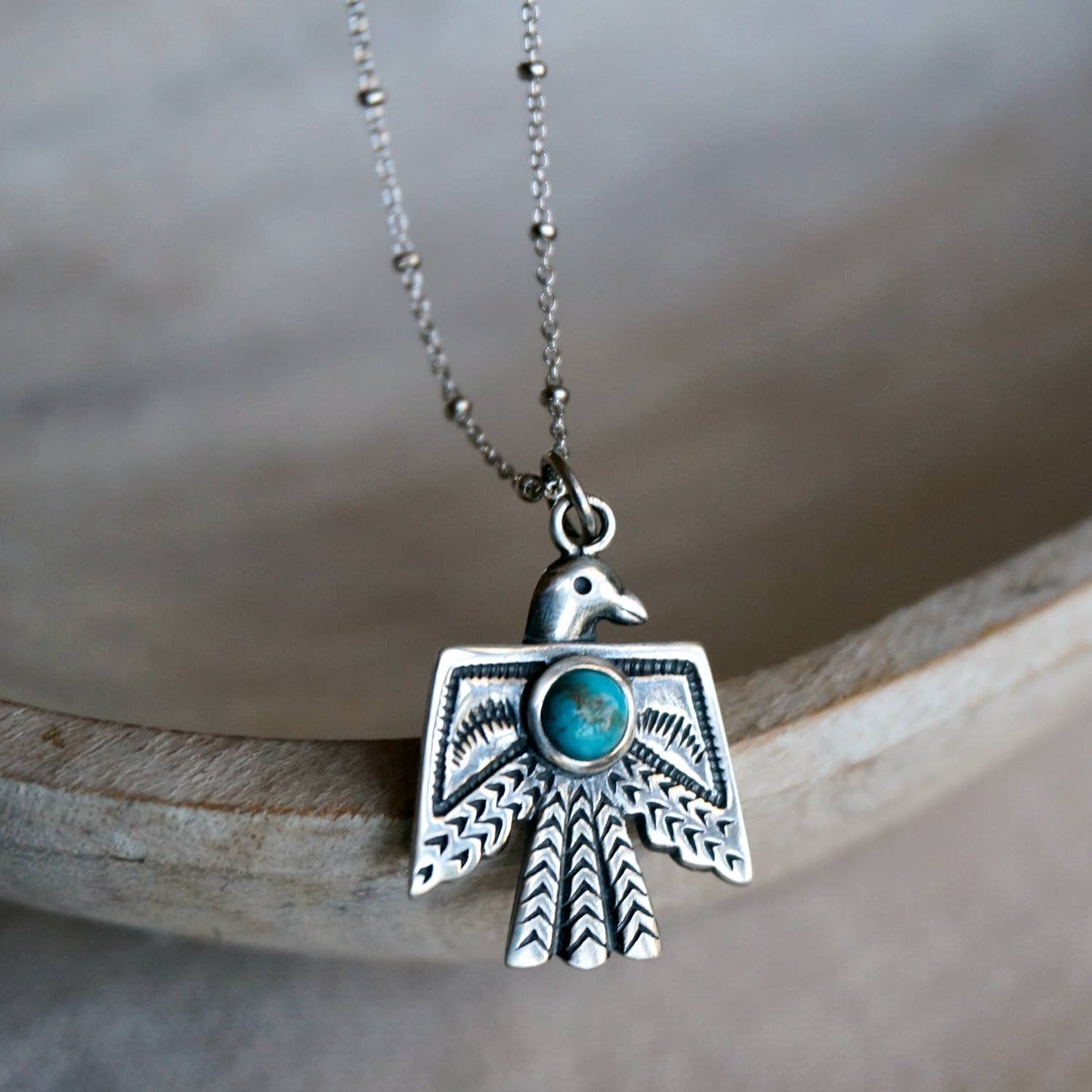 Native American Thunderbird Turquoise Necklace, Genuine Sterling Silver & Turquise Stones, Gift BoxNative American Thunderbird Turquoise Necklace, Genuine Sterling Silver & Turquise Stones, Gift Box - Premium Pendant Necklace from Silver Elegant - Just $79! Shop now at Silver Elegant