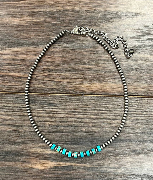 Navajo Gemstone Necklace Handmade, Natural Stone Pendant Jewelry