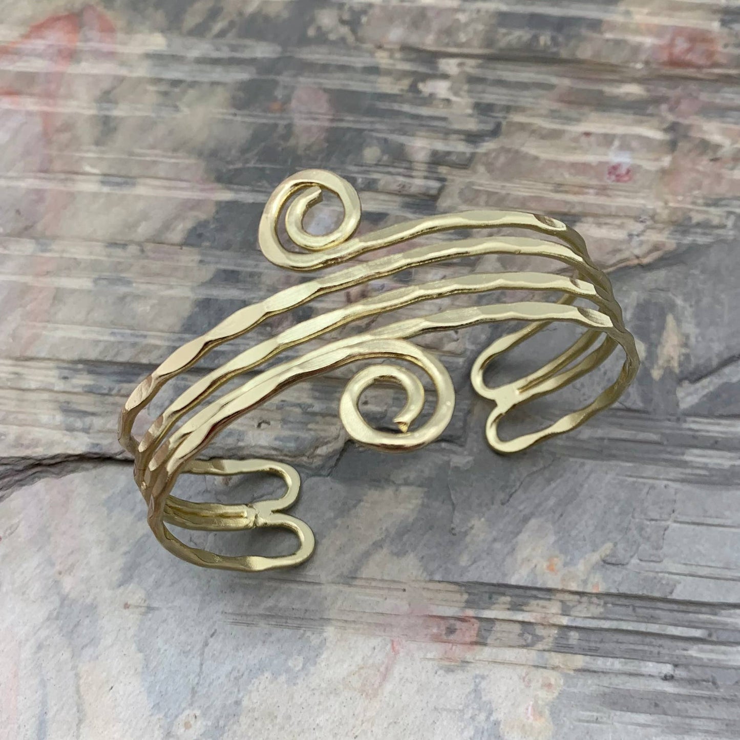 Gold Plated Adjustable Cuff Bracelet - Small SpiralsGold Plated Adjustable Cuff Bracelet - Small Spirals - Premium  from Anju Jewelry - Just $20! Shop now at Silver Elegant