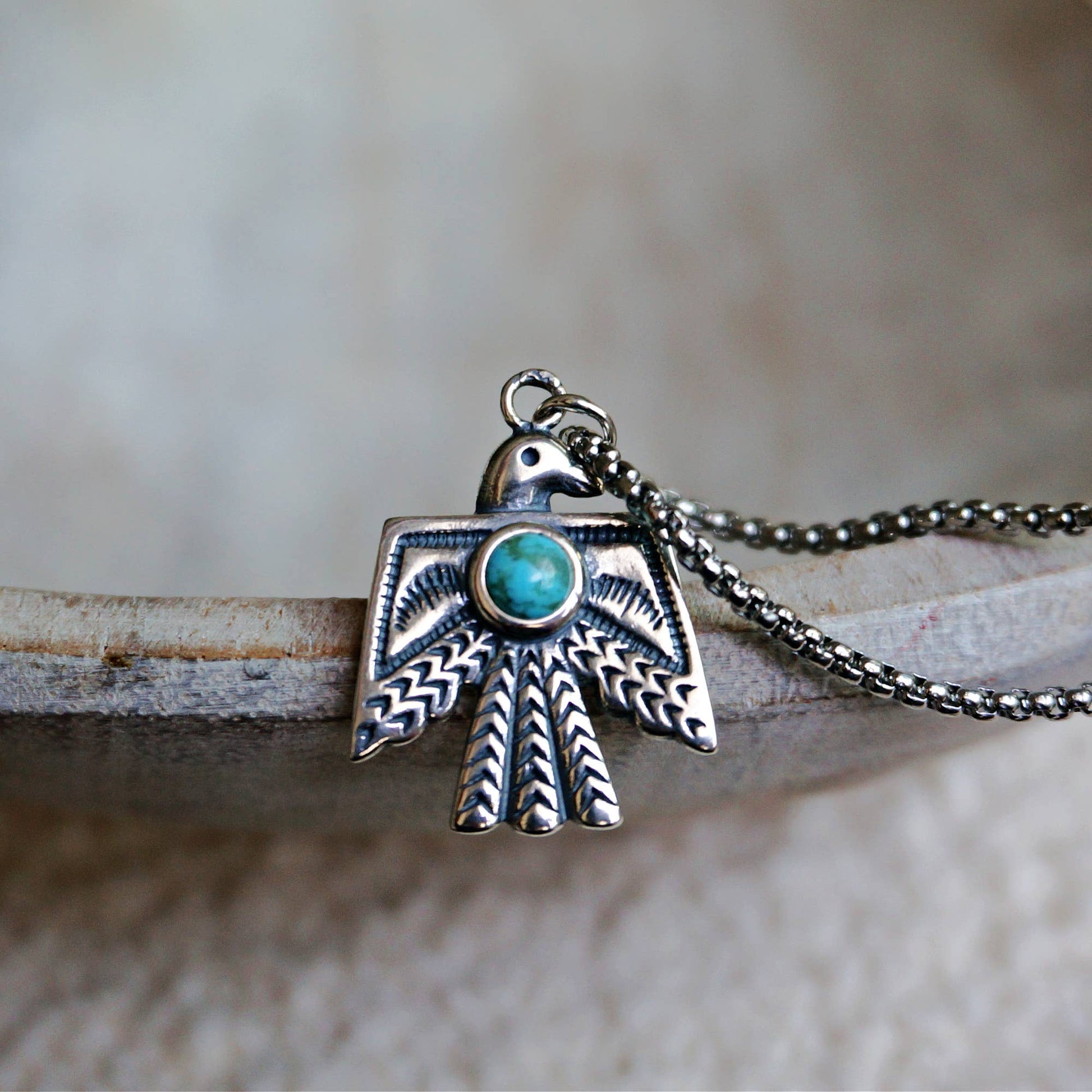 Native American Thunderbird Turquoise Necklace, Genuine Sterling Silver & Turquise Stones, Gift BoxNative American Thunderbird Turquoise Necklace, Genuine Sterling Silver & Turquise Stones, Gift Box - Premium Pendant Necklace from Silver Elegant - Just $79! Shop now at Silver Elegant