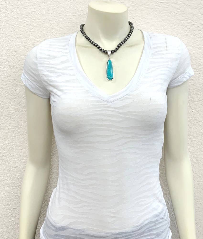 Navajo Bead Turquoise Necklace 8mm Adjustable 16 21 Inches