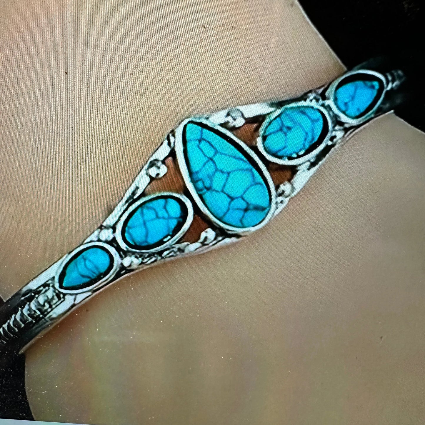 Handcrafted Boho Native American Cuff Open Bangle, Turquoise Stones, Gift BoxHandcrafted Boho Native American Cuff Open Bangle, Turquoise Stones, Gift Box - Premium boho bracelet from Silver Elegant - Just $23! Shop now at Silver Elegant