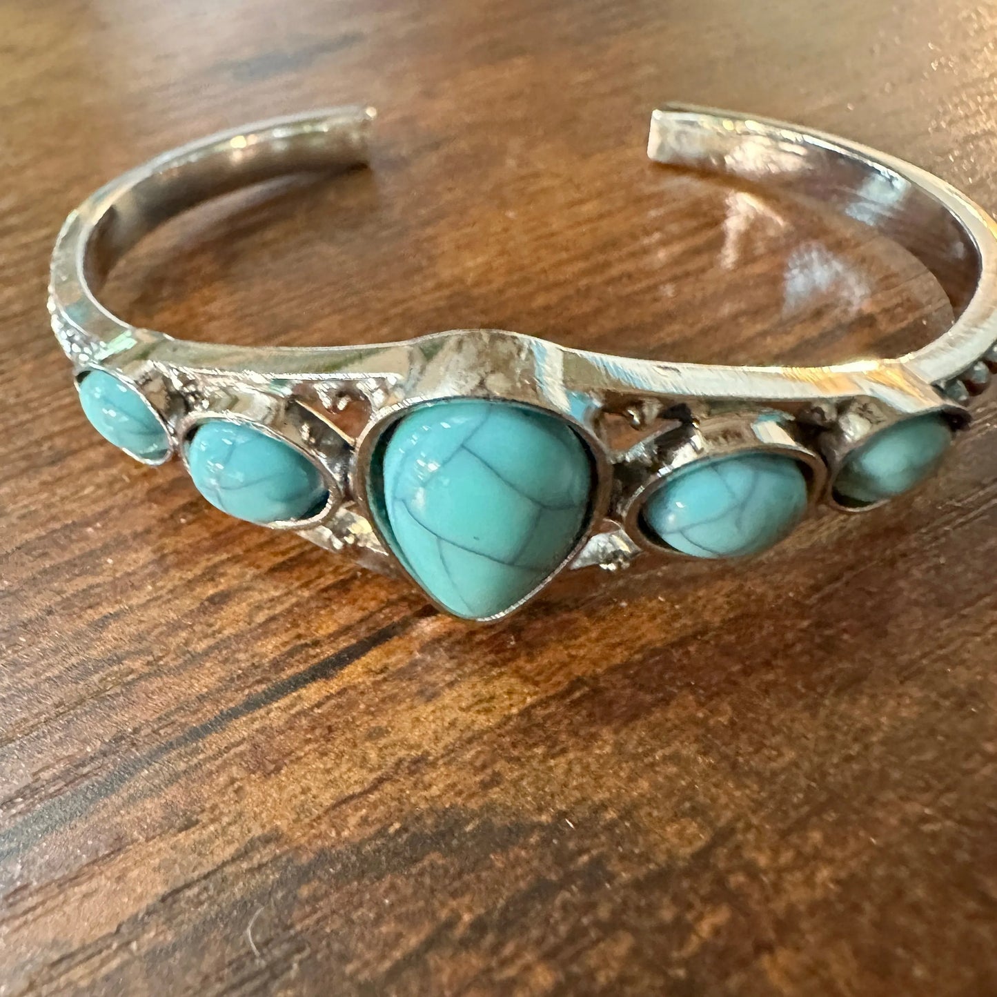 Handcrafted Boho Native American Cuff Open Bangle, Turquoise Stones, Gift BoxHandcrafted Boho Native American Cuff Open Bangle, Turquoise Stones, Gift Box - Premium boho bracelet from Silver Elegant - Just $23! Shop now at Silver Elegant