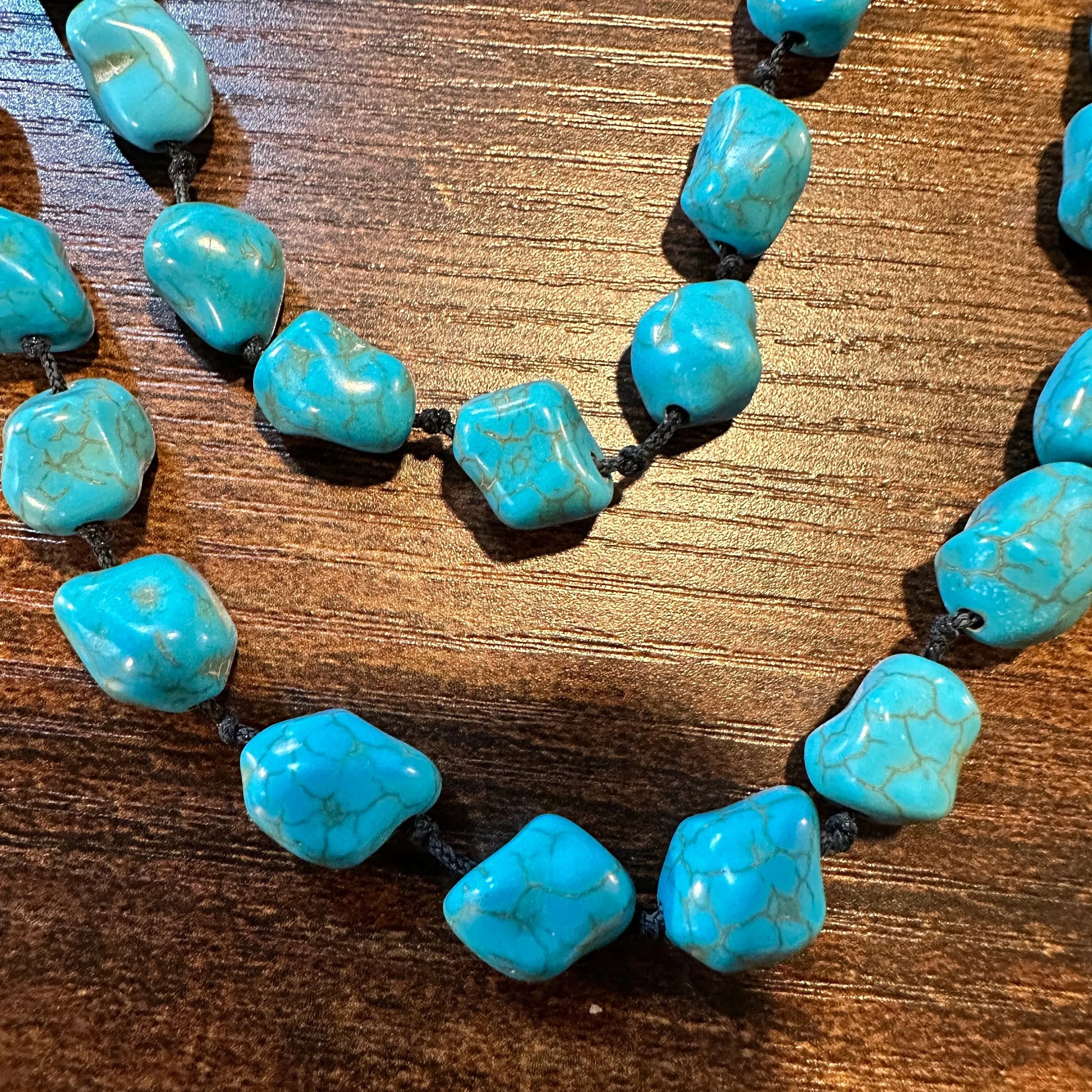 Handcrafted Boho Turquoise Stone Beaded Necklace, Double Wrap Long Cowgirl Necklace,Gift BoxHandcrafted Boho Turquoise Stone Beaded Necklace, Double Wrap Long Cowgirl Necklace,Gift Box - Premium Pendant Necklace from Silver Elegant - Just $24! Shop now at Silver Elegant