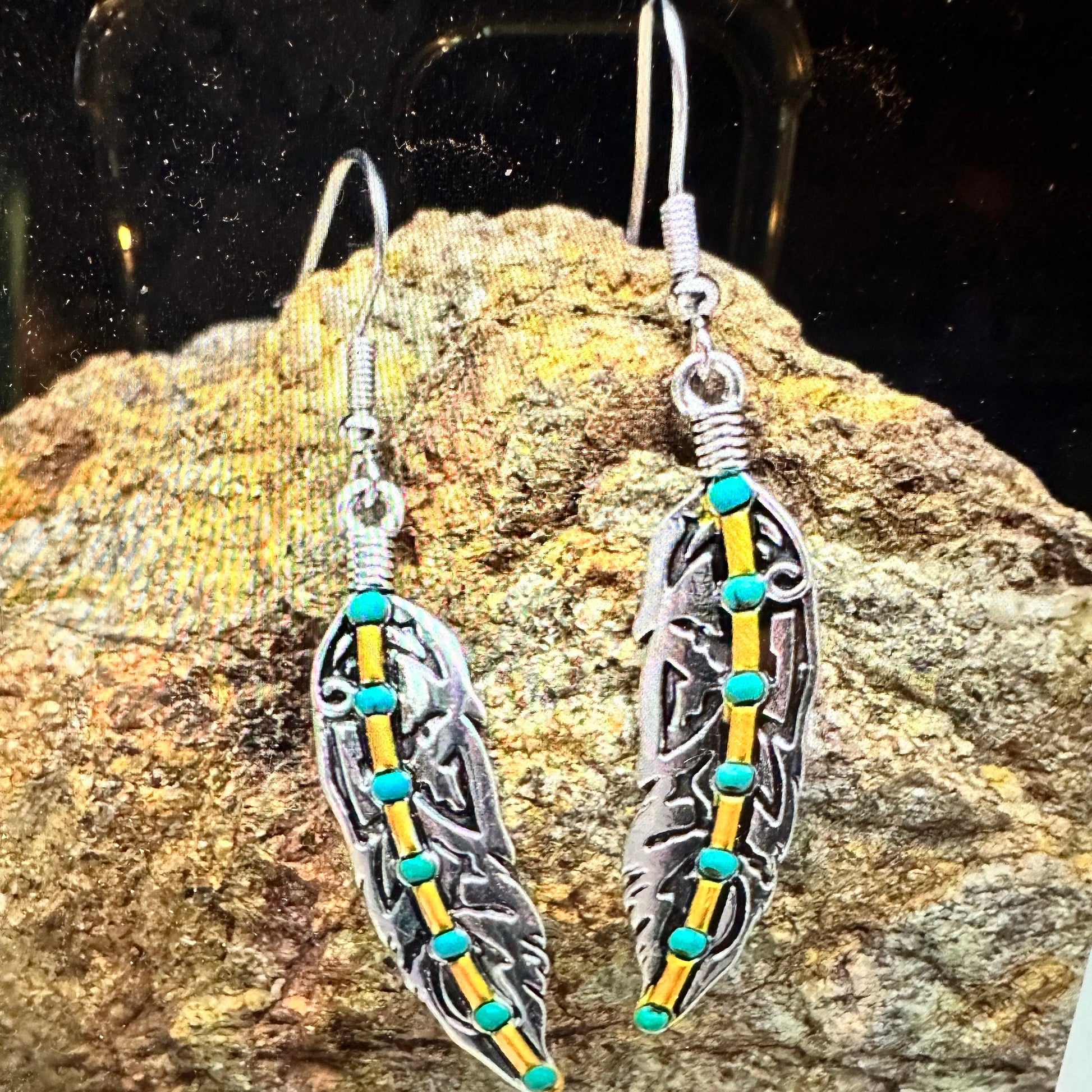 Handcrafted  Boho Eagle Feather Wire Drop Earrings, Native American, Gift BoxHandcrafted  Boho Eagle Feather Wire Drop Earrings, Native American, Gift Box - Premium Boho Drop Earring from Silver Elegant - Just $11! Shop now at Silver Elegant