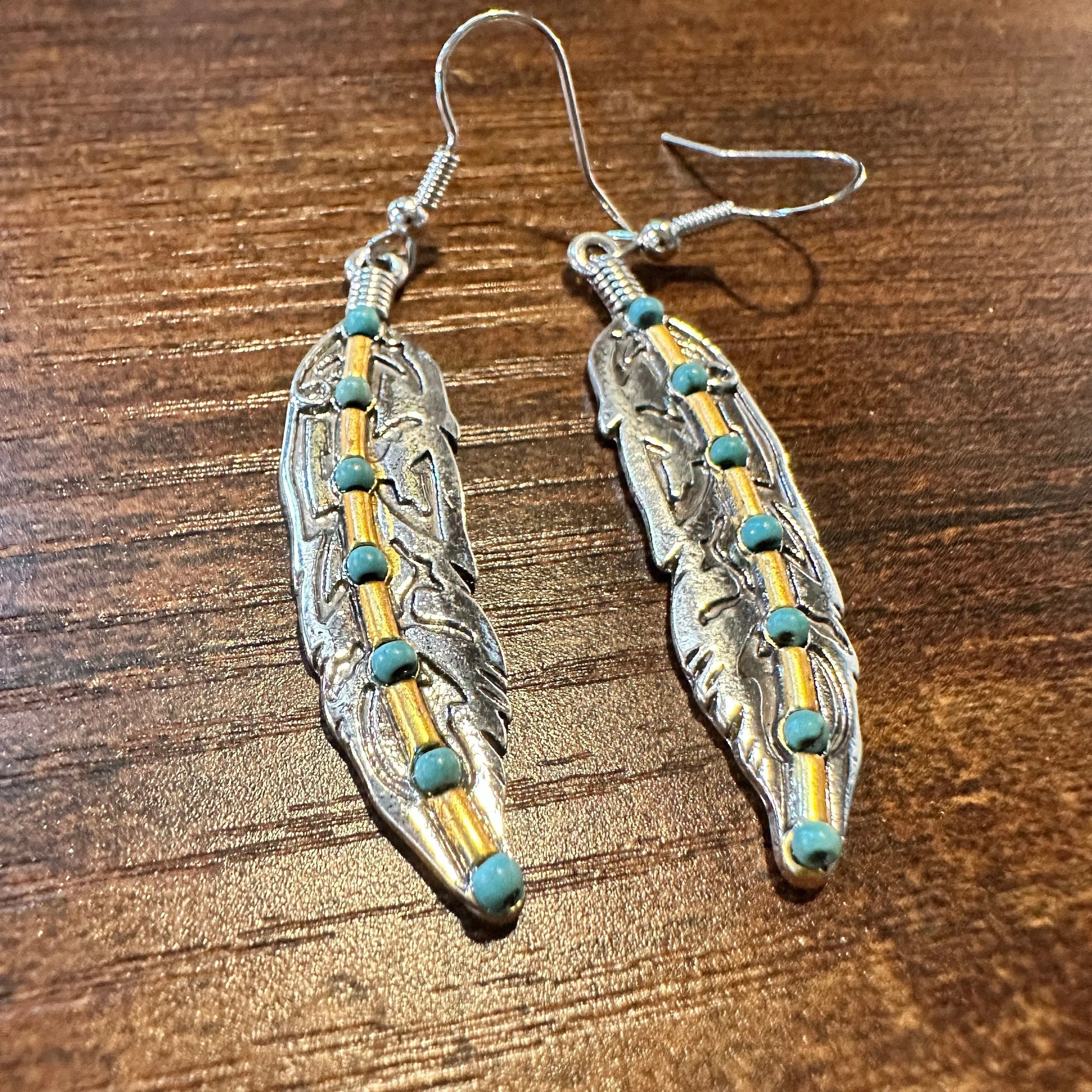 Handcrafted  Boho Eagle Feather Wire Drop Earrings, Native American, Gift BoxHandcrafted  Boho Eagle Feather Wire Drop Earrings, Native American, Gift Box - Premium Boho Drop Earring from Silver Elegant - Just $11! Shop now at Silver Elegant