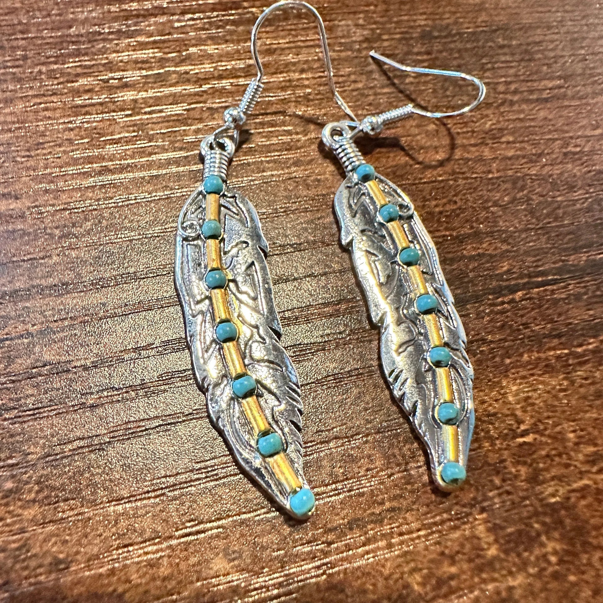 Handcrafted  Boho Eagle Feather Wire Drop Earrings, Native American, Gift BoxHandcrafted  Boho Eagle Feather Wire Drop Earrings, Native American, Gift Box - Premium Boho Drop Earring from Silver Elegant - Just $11! Shop now at Silver Elegant