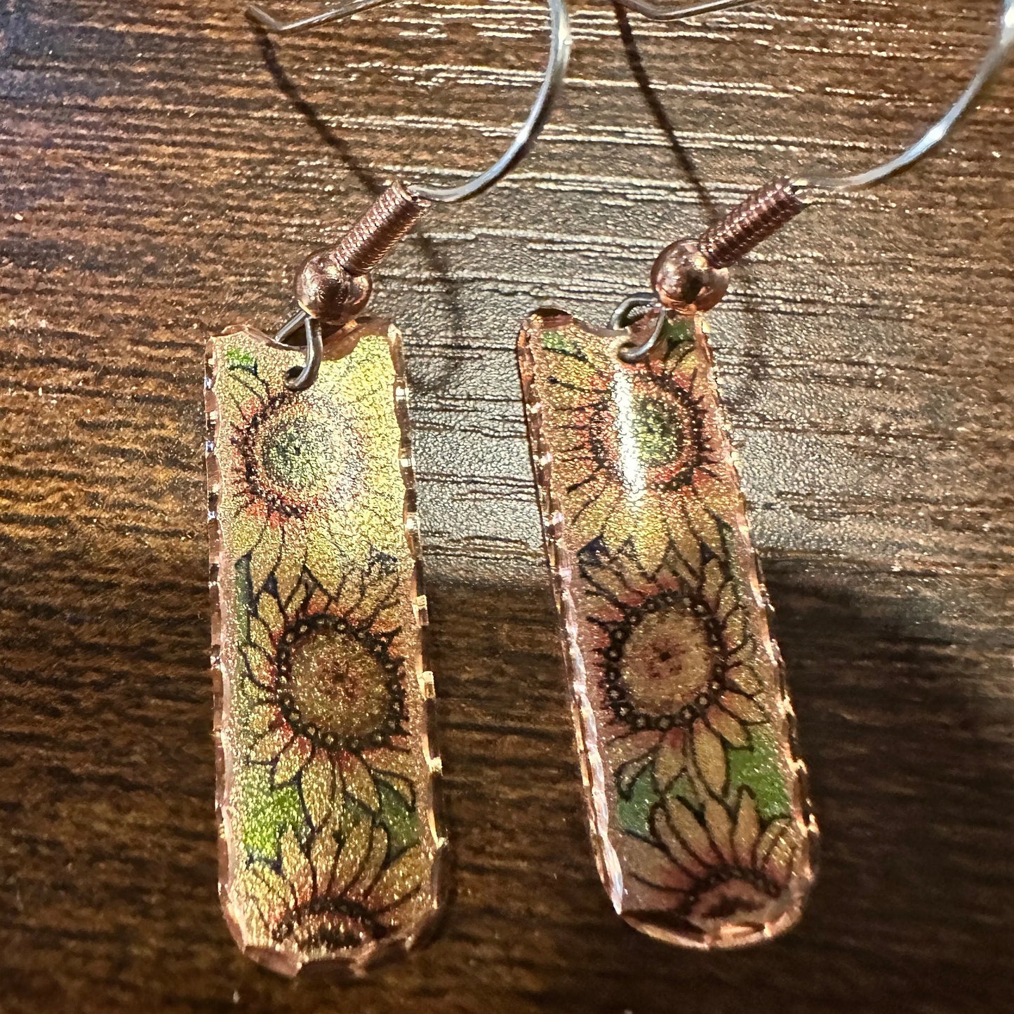 Handcrafted Copper Diamond Cut Sunflower Wire Drop Earrings, Western Boho, Gift BoxHandcrafted Copper Diamond Cut Sunflower Wire Drop Earrings, Western Boho, Gift Box - Premium Boho Drop Earring from Silver Elegant - Just $22! Shop now at Silver Elegant