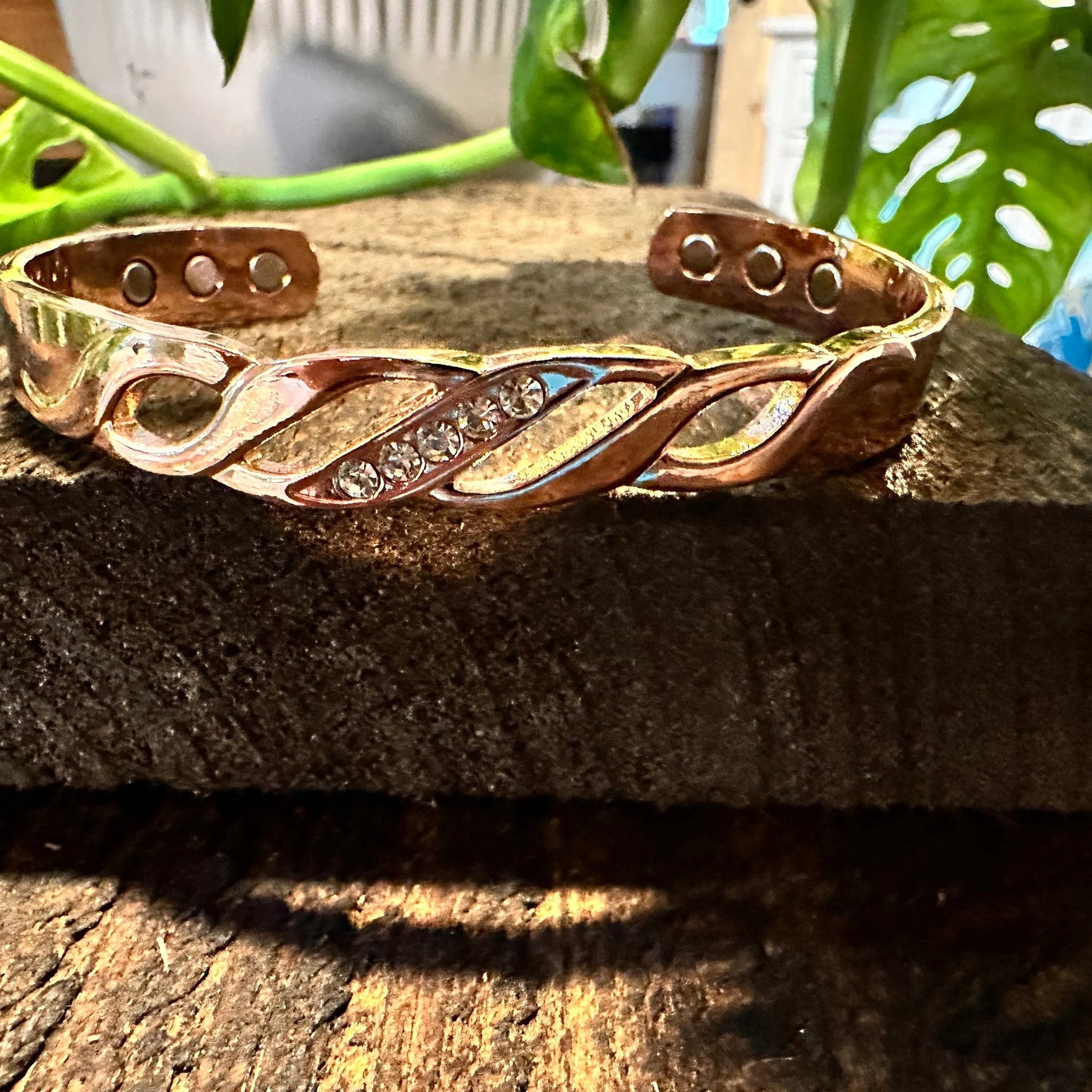 Handmade Boho Copper Clear Pave Swirl Design Bracelet, Arthritis Magnet Copper, Gift BoxHandmade Boho Copper Clear Pave Swirl Design Bracelet, Arthritis Magnet Copper, Gift Box - Premium boho bracelet from Silver Elegant - Just $16! Shop now at Silver Elegant