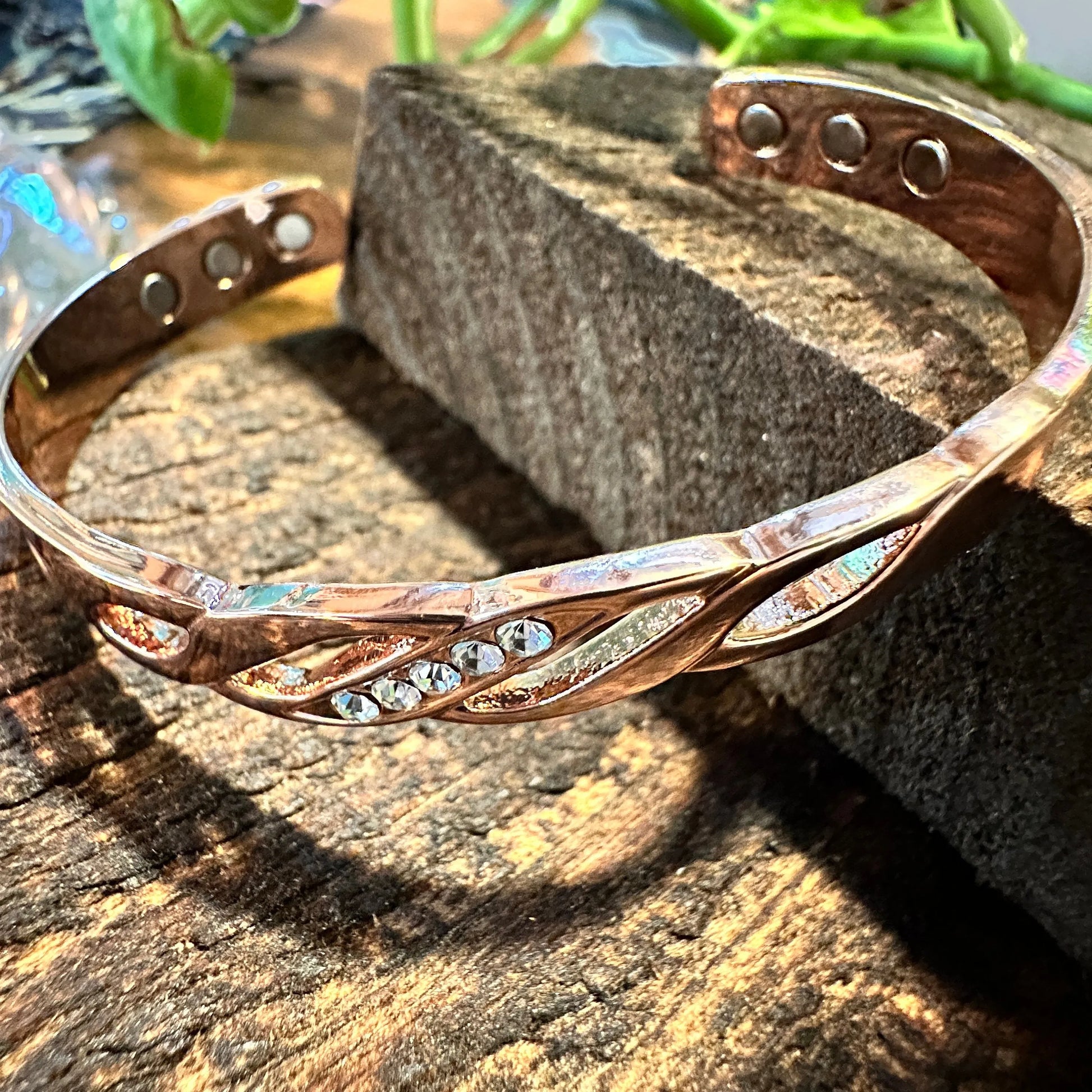 Handmade Boho Copper Clear Pave Swirl Design Bracelet, Arthritis Magnet Copper, Gift BoxHandmade Boho Copper Clear Pave Swirl Design Bracelet, Arthritis Magnet Copper, Gift Box - Premium boho bracelet from Silver Elegant - Just $16! Shop now at Silver Elegant