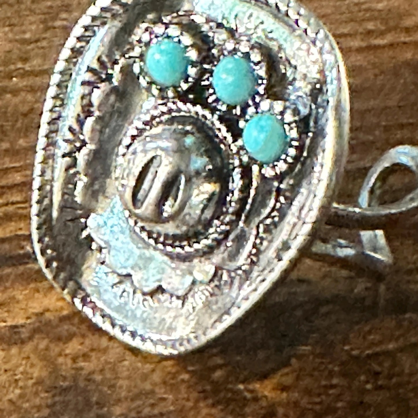 Statement Cowgirl Cuff Ring, Western Rodeo Ring, Adjustable Cowboy Hat Ring, Turquoise Boho Hippie Ring, Gift Box