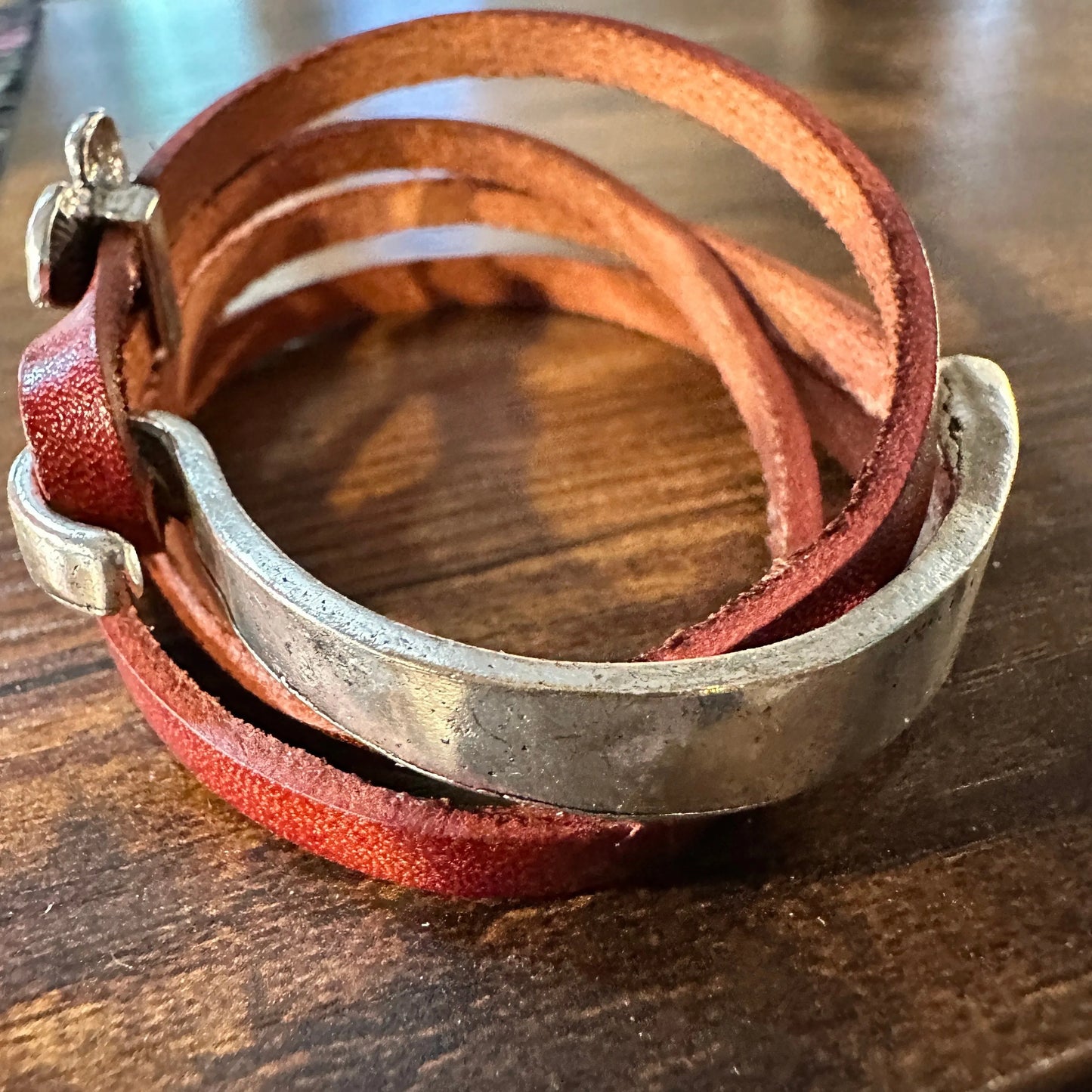 Brown Leather Flower Bracelet, Double Wrap, Boho Flower Leather Bracelet, Gift BoxBrown Leather Flower Bracelet, Double Wrap, Boho Flower Leather Bracelet, Gift Box - Premium boho bracelet from Silver Elegant - Just $26! Shop now at Silver Elegant