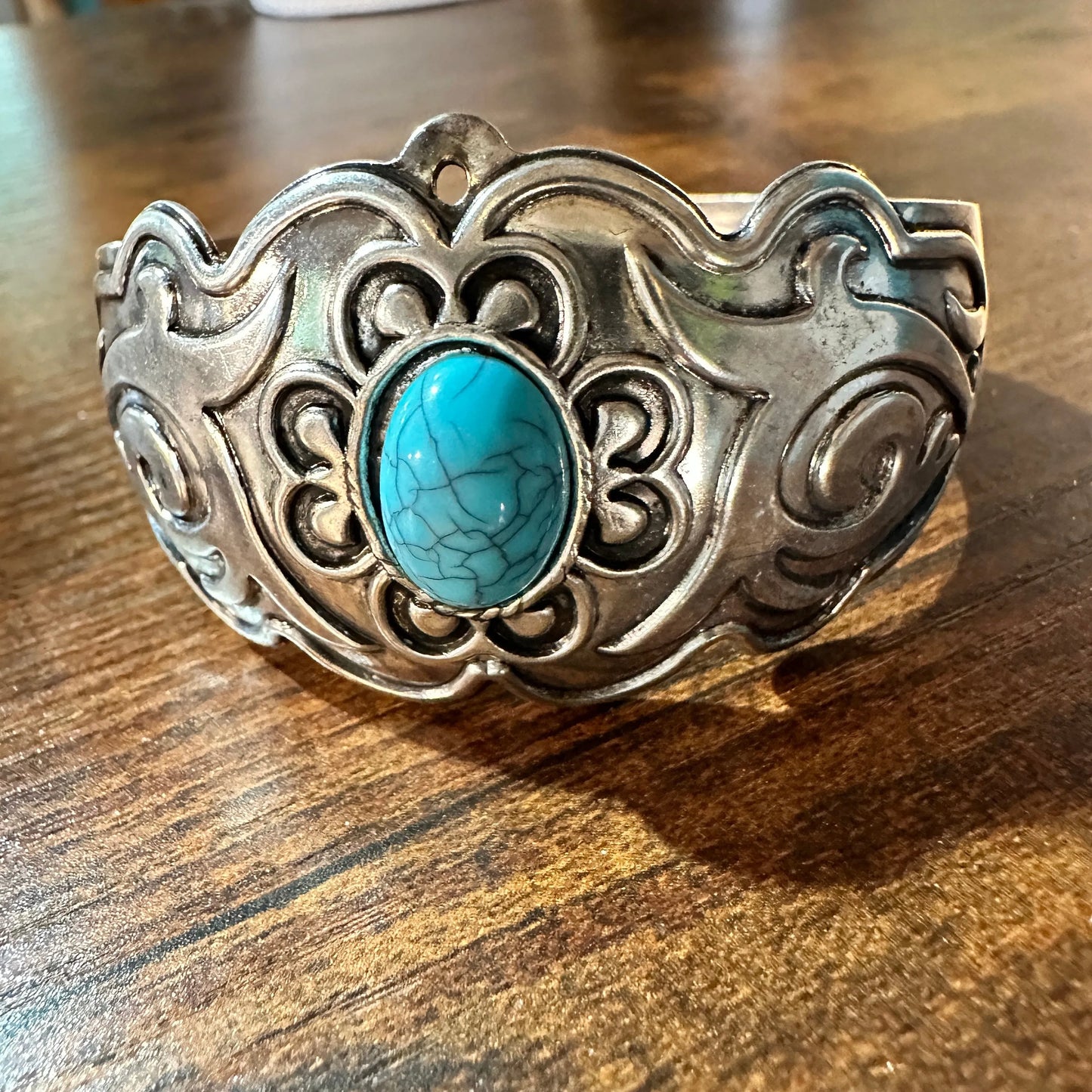 Handcrafted Boho Western Turquoise Stone Lace Bracelet,  Gift Box