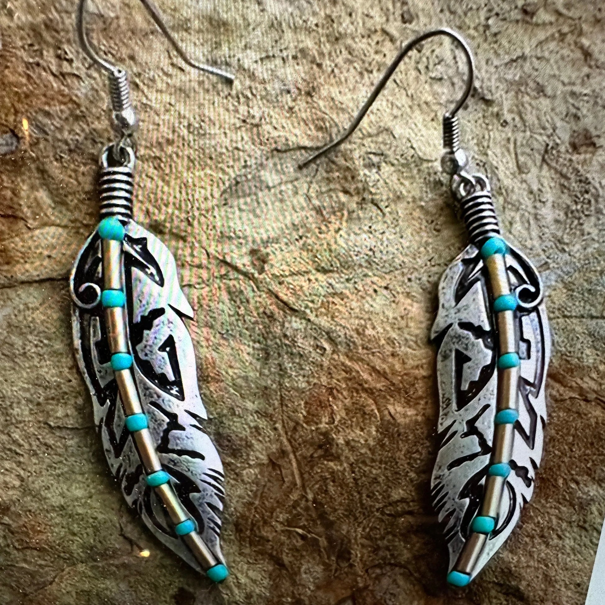 Handcrafted  Boho Eagle Feather Wire Drop Earrings, Native American, Gift BoxHandcrafted  Boho Eagle Feather Wire Drop Earrings, Native American, Gift Box - Premium Boho Drop Earring from Silver Elegant - Just $11! Shop now at Silver Elegant