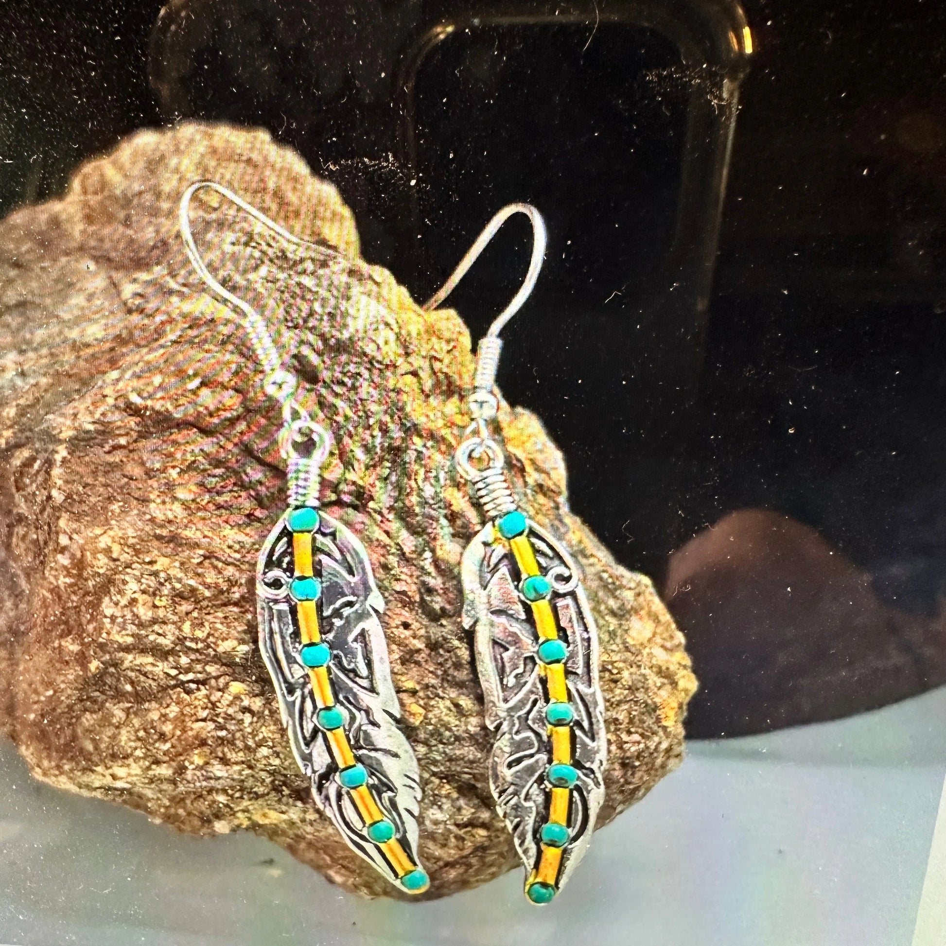 Handcrafted  Boho Eagle Feather Wire Drop Earrings, Native American, Gift BoxHandcrafted  Boho Eagle Feather Wire Drop Earrings, Native American, Gift Box - Premium Boho Drop Earring from Silver Elegant - Just $11! Shop now at Silver Elegant